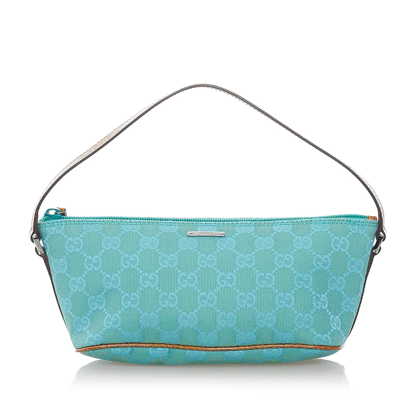 Gucci GG Boat Baguette SHG Canvas Blue Handbag