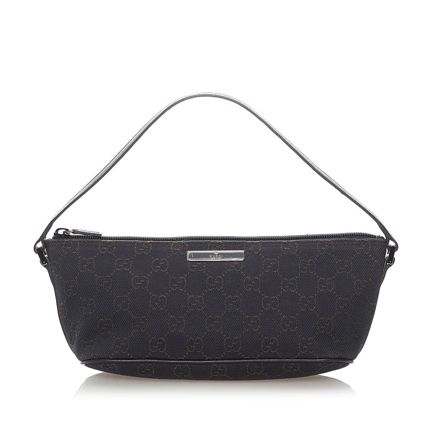 Gucci GG Boat Baguette SHG Canvas Black Handbag 14