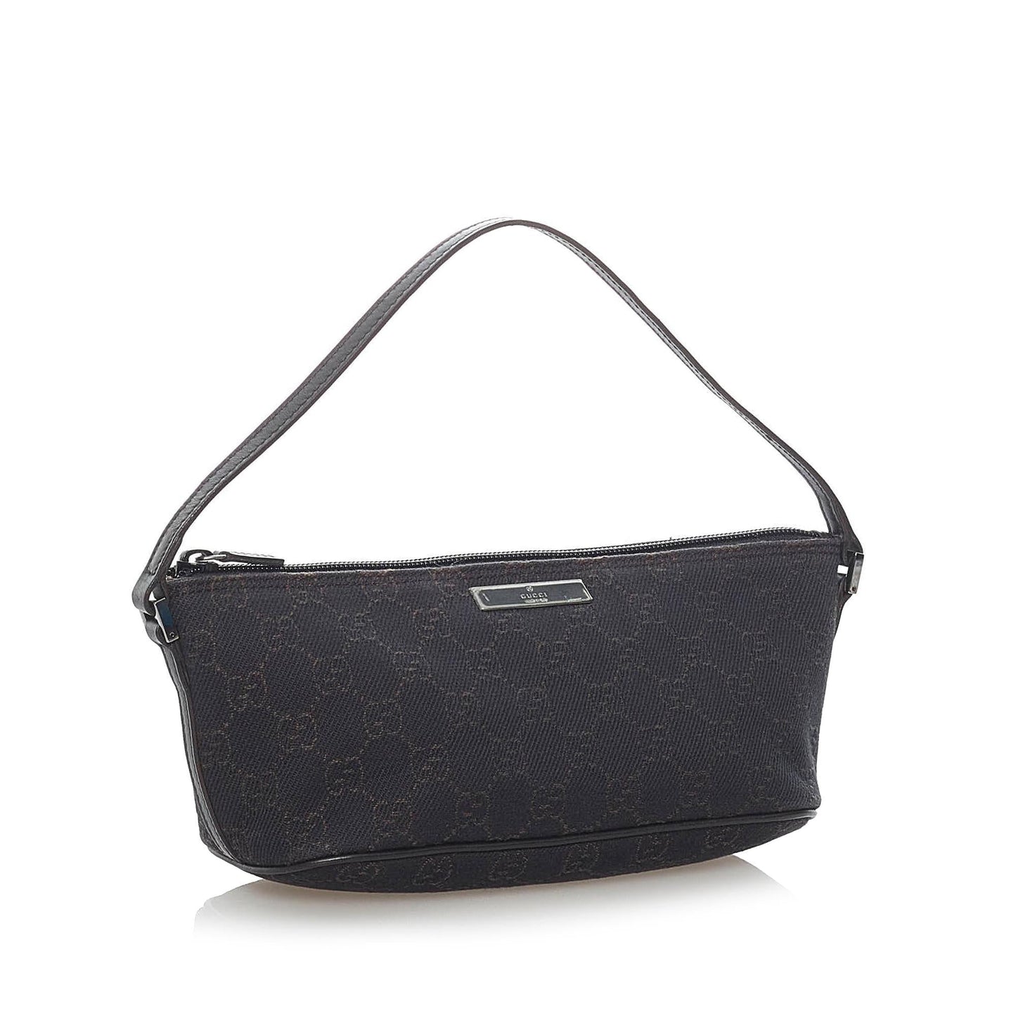 Gucci GG Boat Baguette SHG Canvas Black Handbag 14