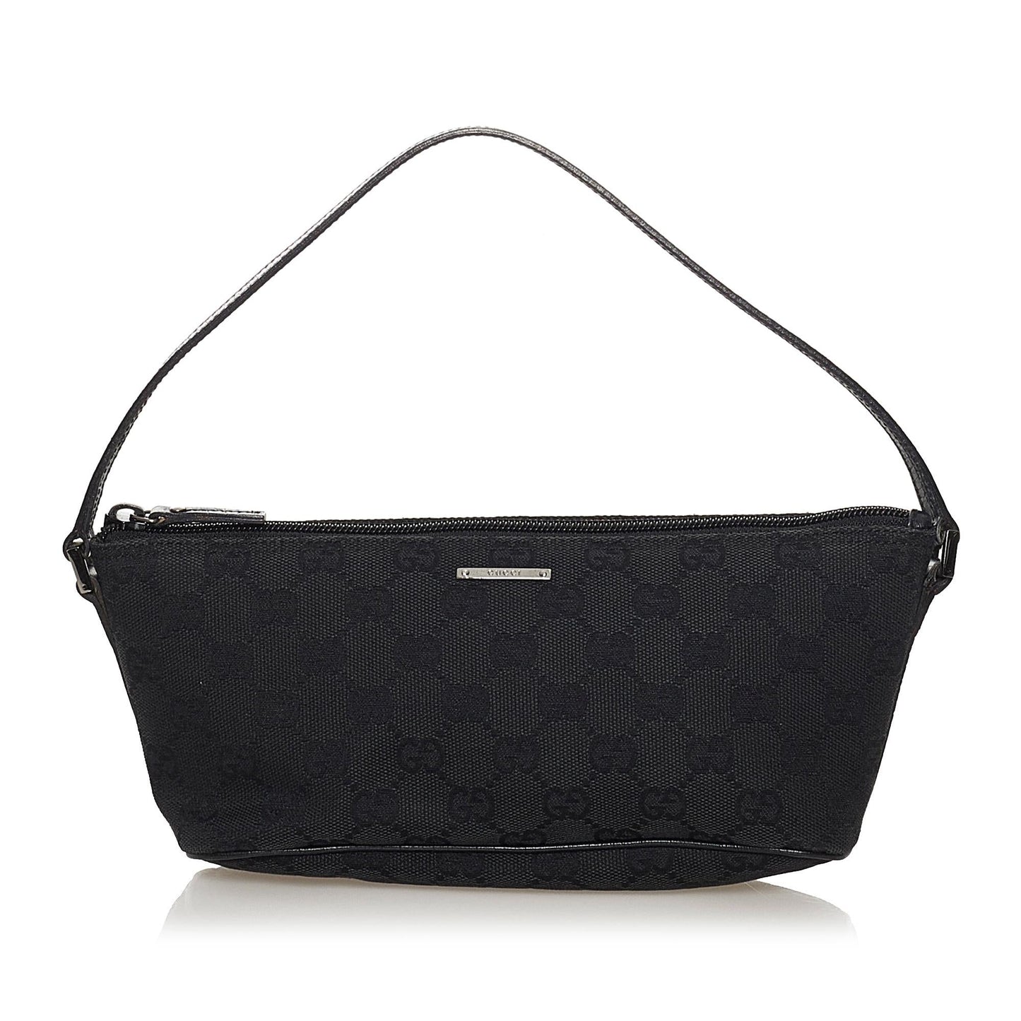 Gucci GG Boat Baguette SHG Canvas Black Handbag 16