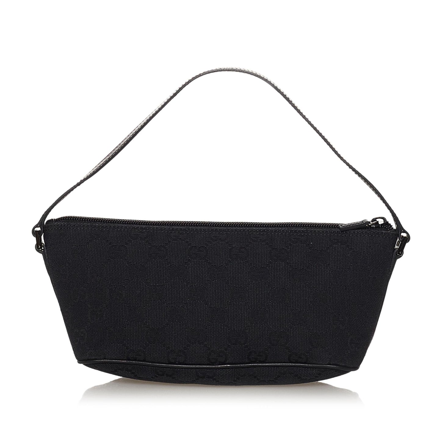 Gucci GG Boat Baguette SHG Canvas Black Handbag