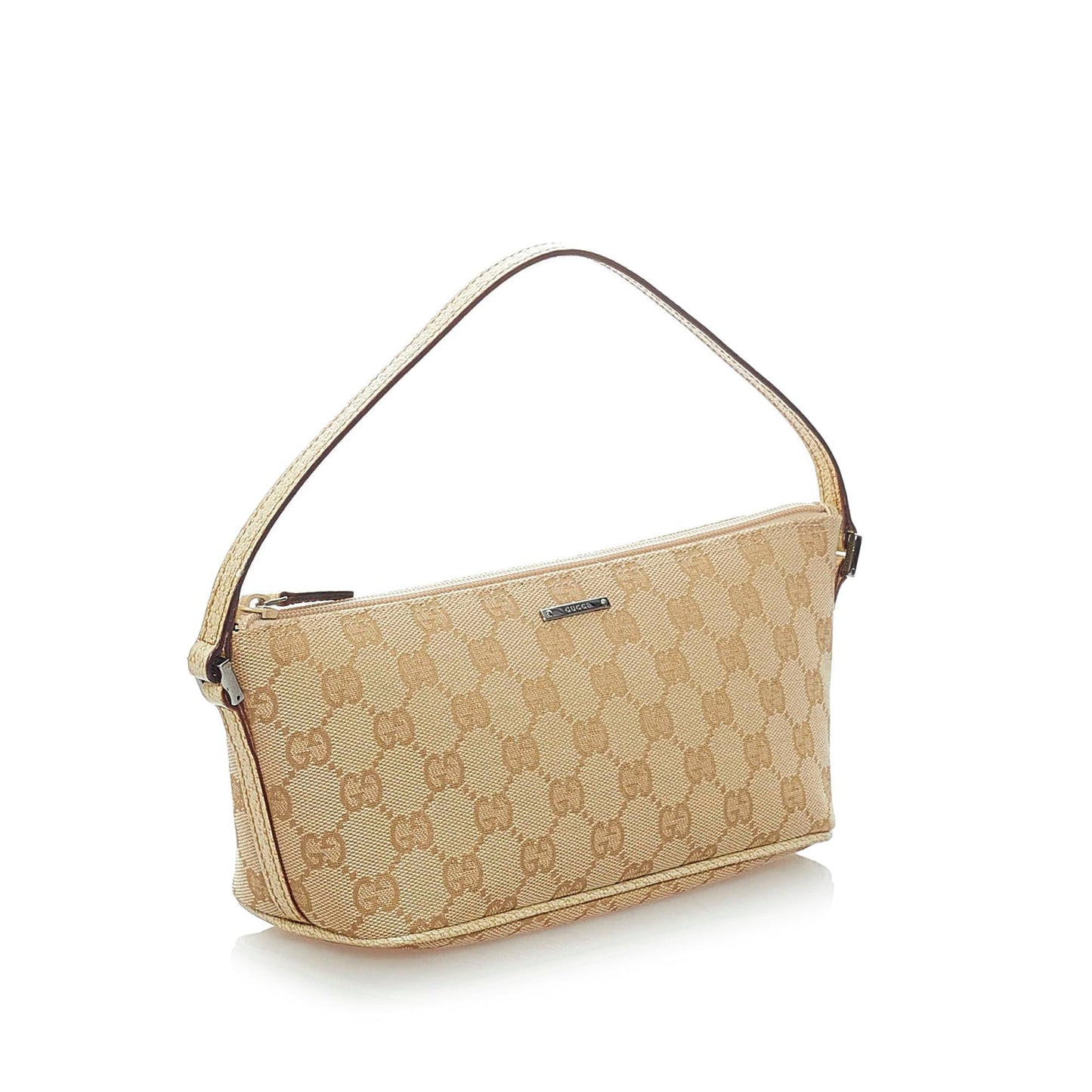Gucci GG Boat Baguette SHG Canvas Brown Handbag 6