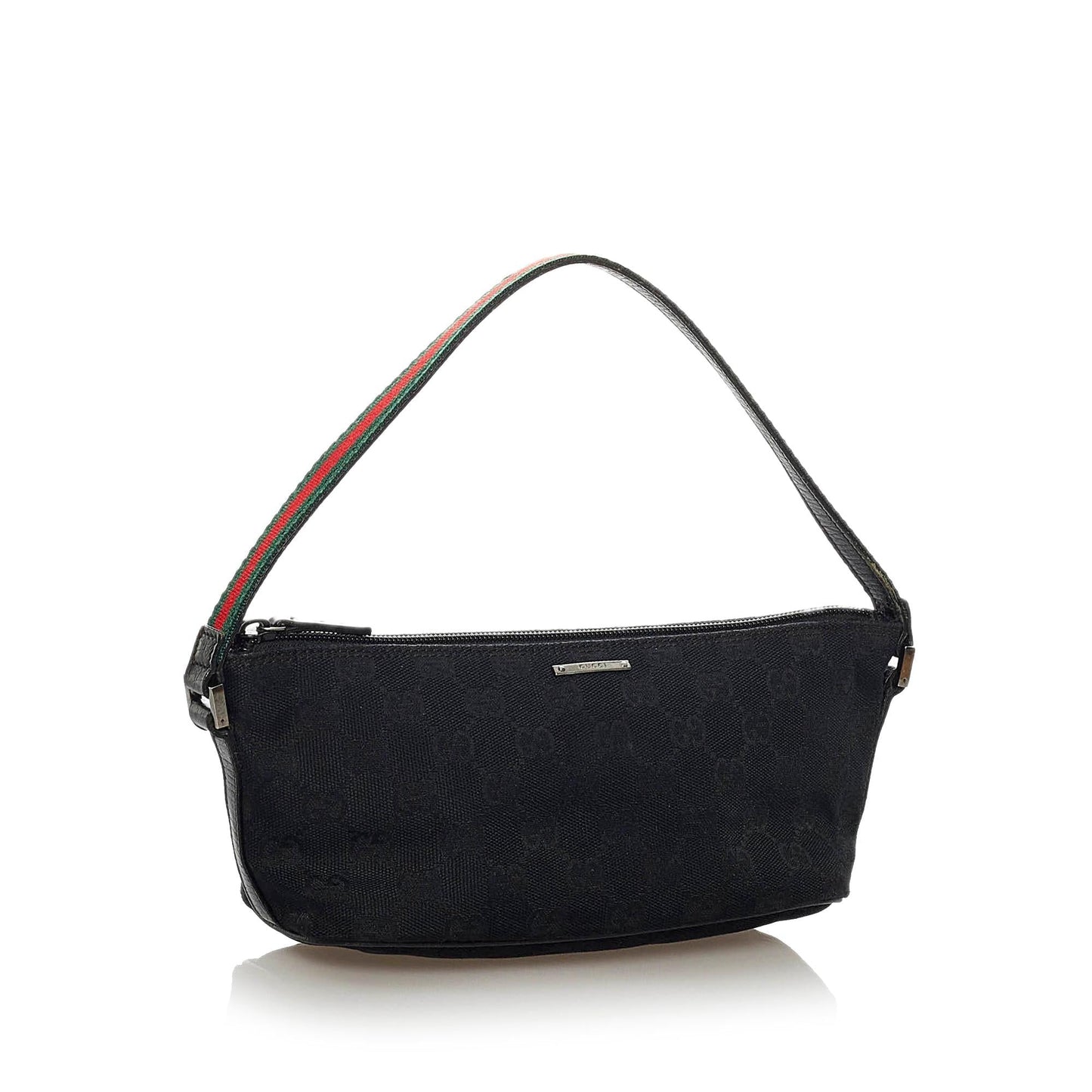 Gucci GG Boat Baguette SHG Canvas Black Handbag 6