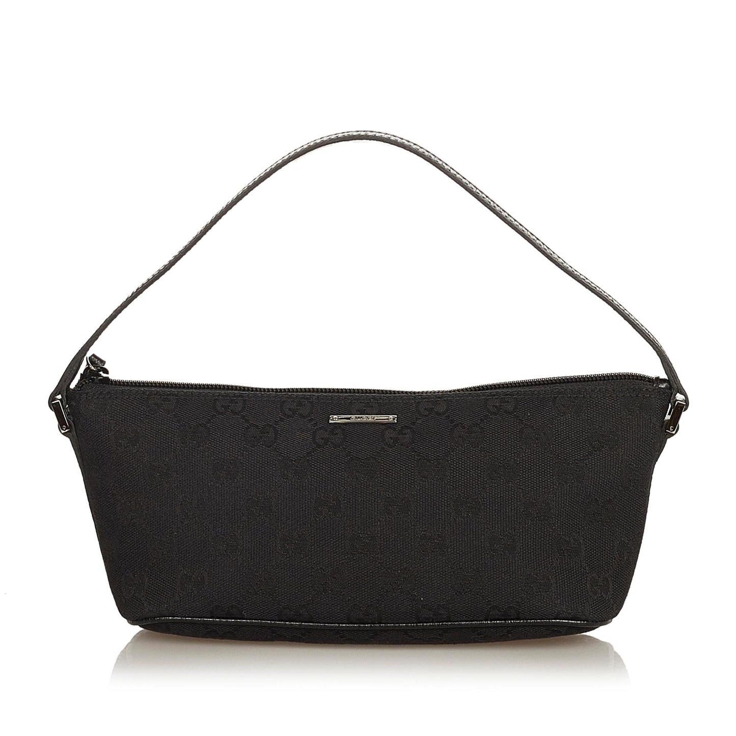 Gucci GG Boat Baguette SHG Canvas Black Handbag 7