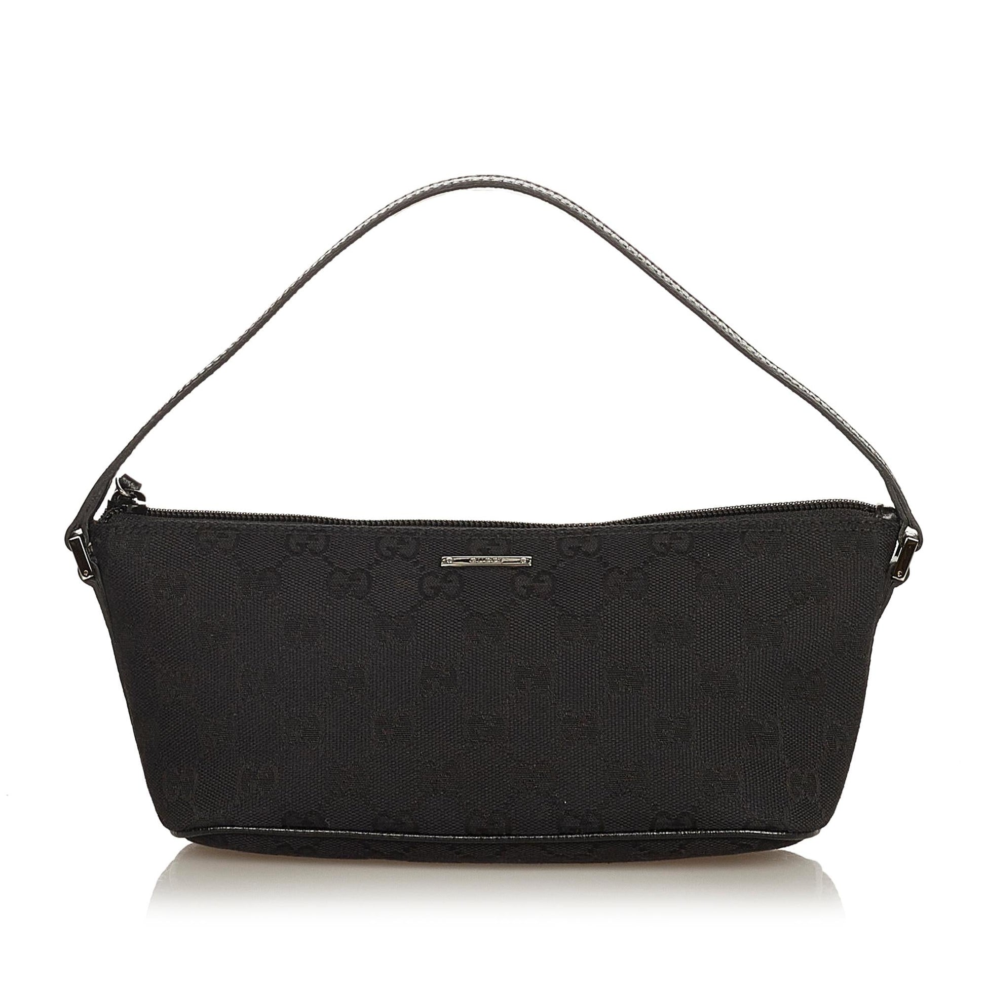 Gucci GG Boat Baguette SHG Canvas Black Handbag 7