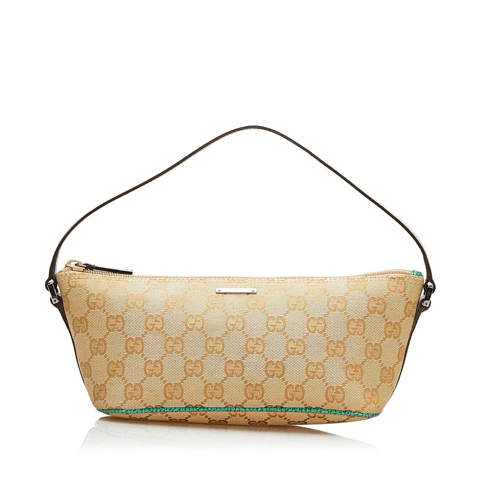 Gucci GG Boat Pochette SHG Canvas Brown Handbag