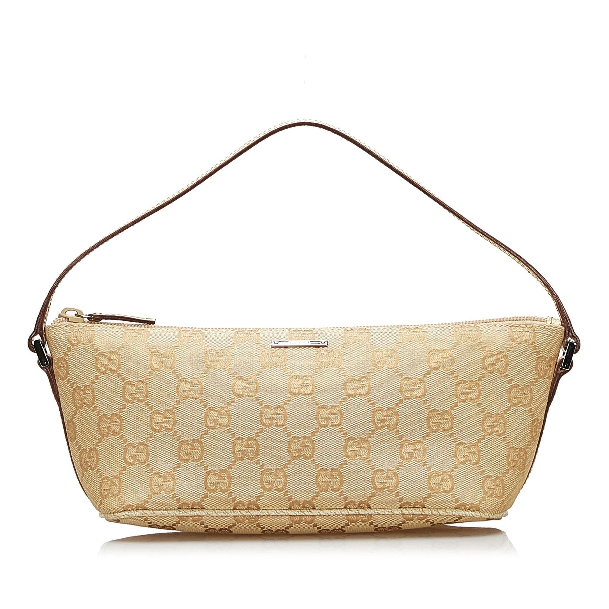 Gucci GG Boat SHG Canvas Brown Handbag Boat Shg