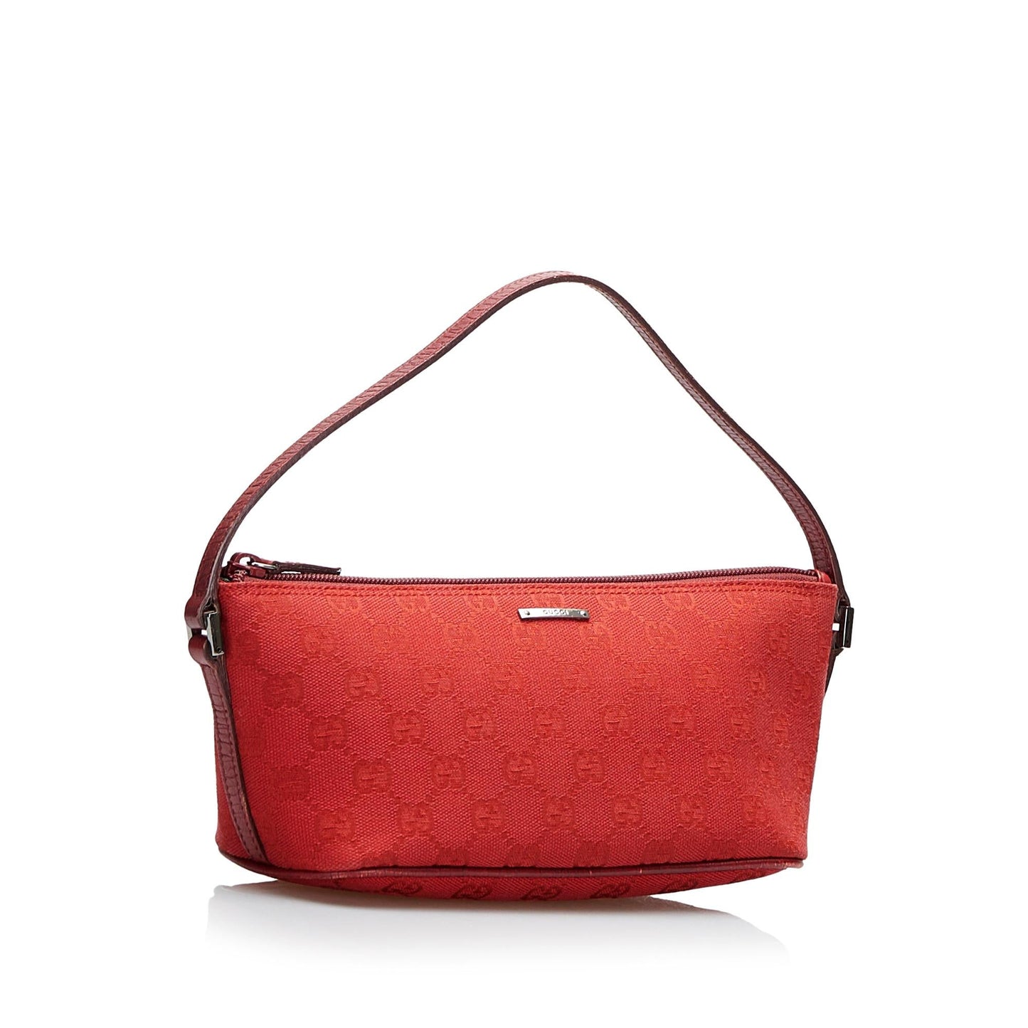 Gucci GG Boat SHG-bOUIld Canvas Red Handbag