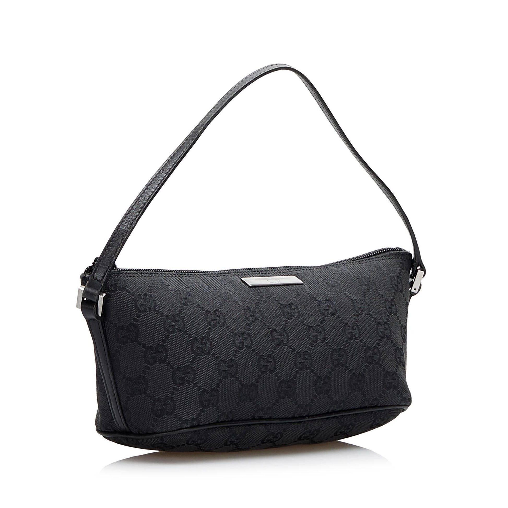Gucci GG Boat SHG-WT5dDi Canvas Calf Black Handbag