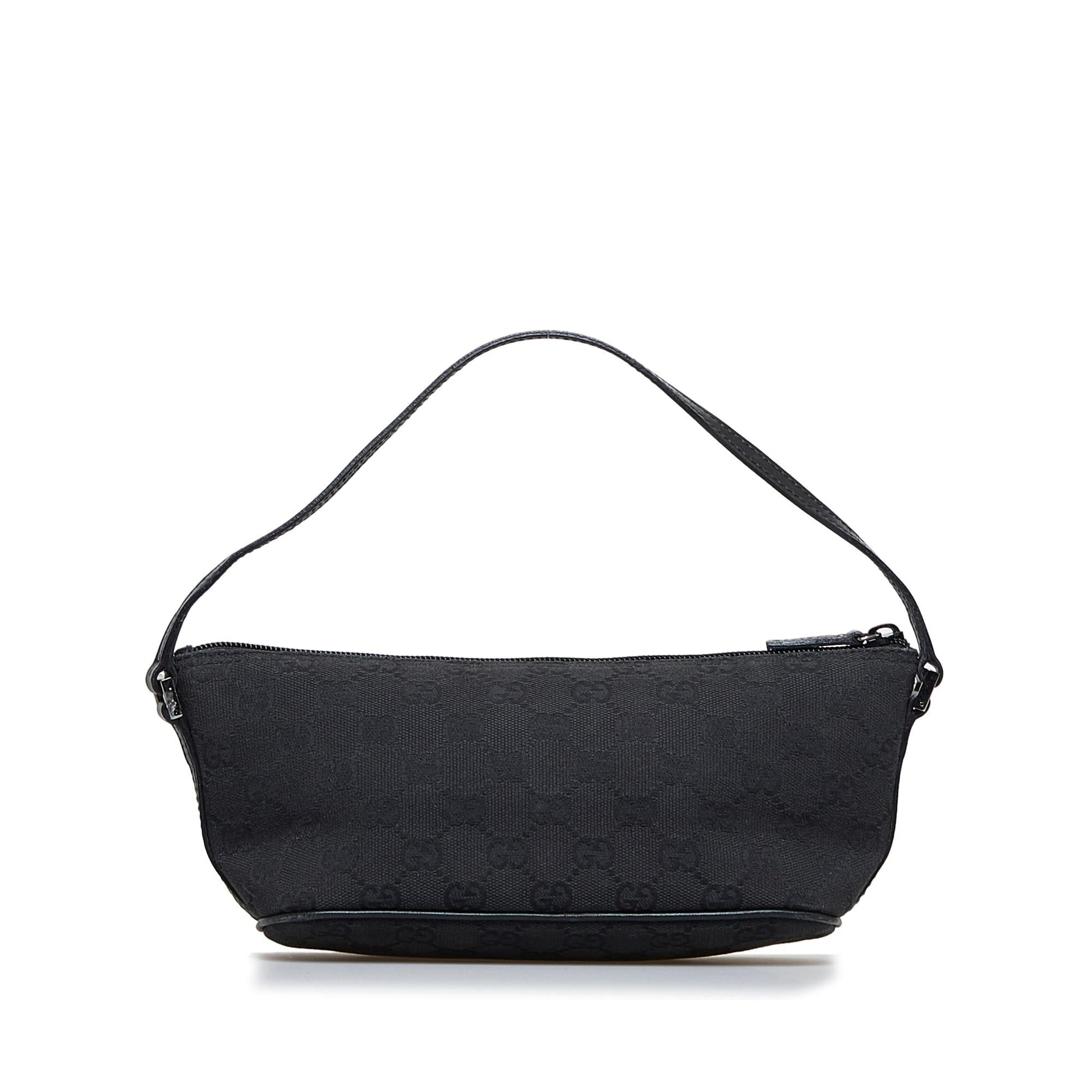 Gucci GG Boat SHG-fYG6OS Canvas Calf Black Handbag