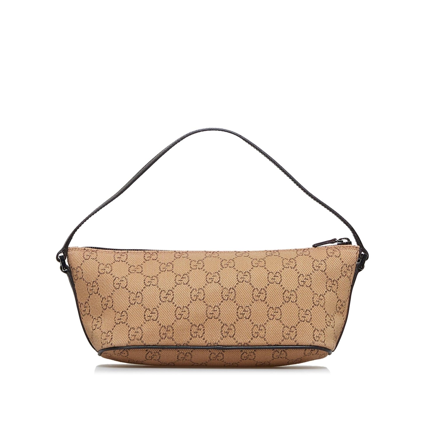 Gucci GG Boat SHG-kJEOe1 Canvas Calf Brown Handbag
