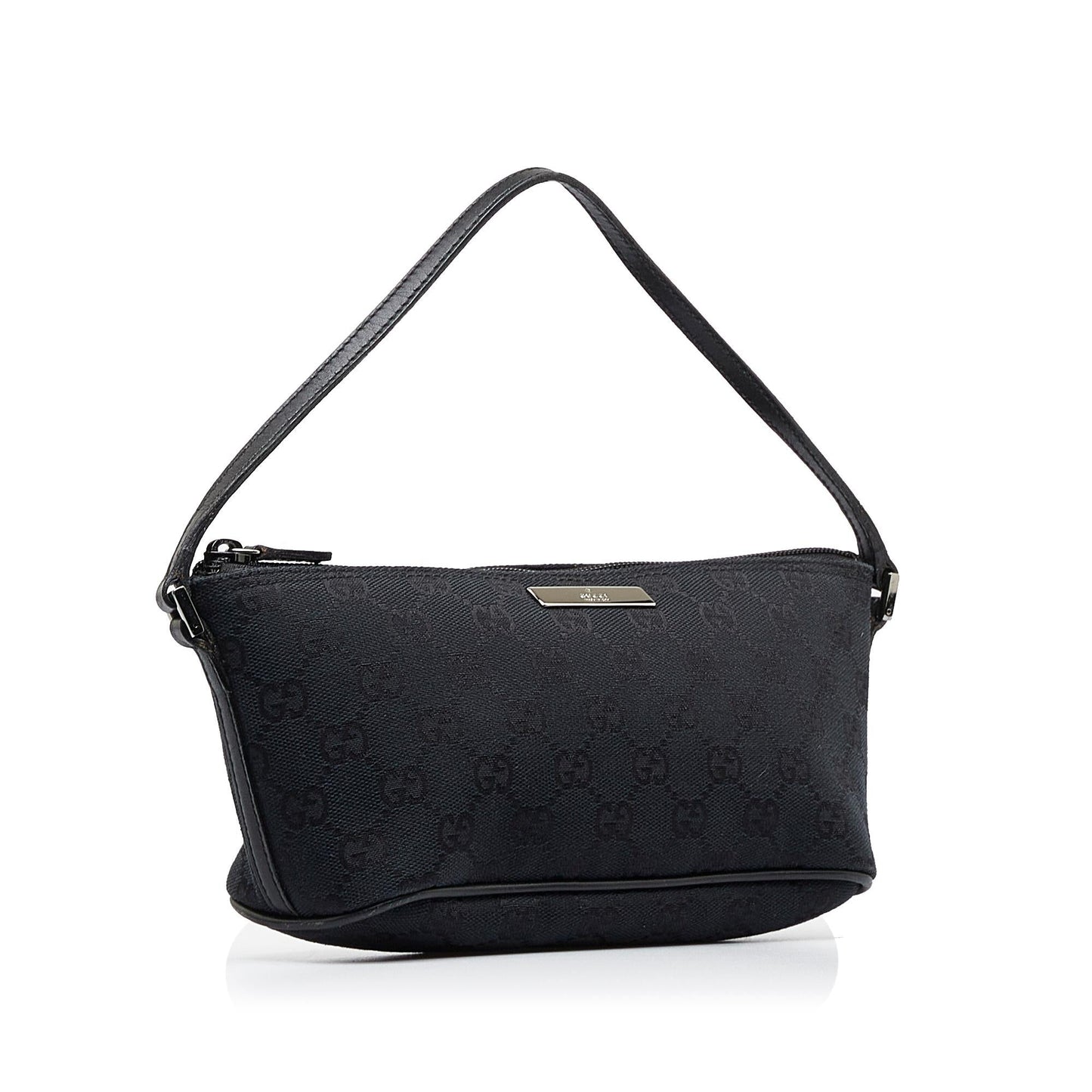 Gucci GG Boat SHG-f1ySfg Canvas Calf Black Handbag