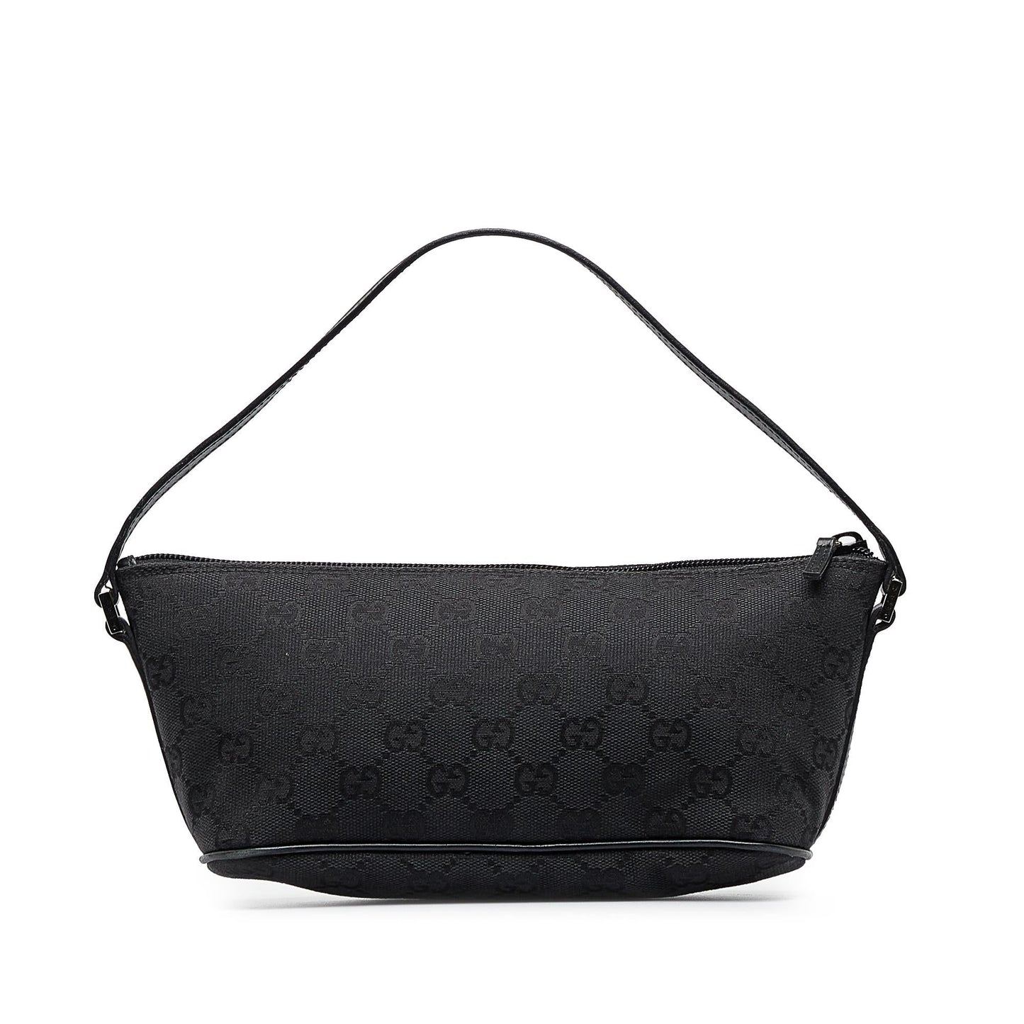 Gucci GG Boat SHG-OVuSIN Canvas Calf Black Handbag