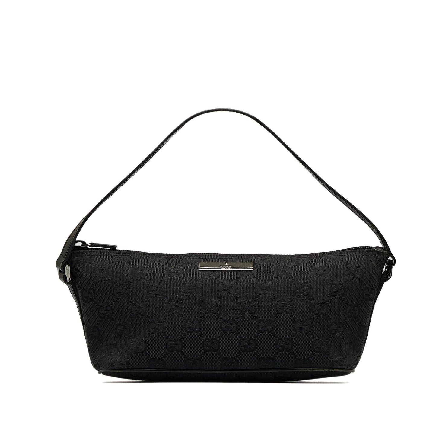 Gucci GG Boat SHG-3ZPDWZ Canvas Calf Black Handbag