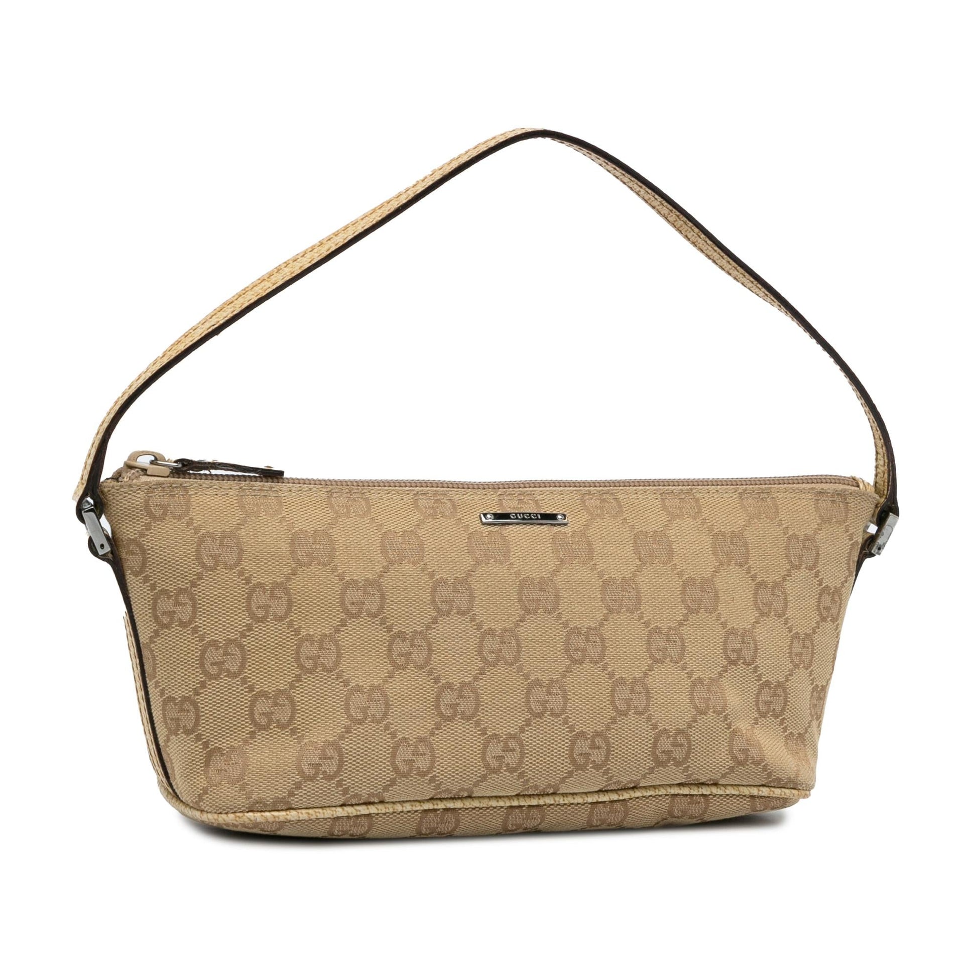 Gucci GG Boat SHG-E9ftJ8 Canvas Calf Brown Handbag