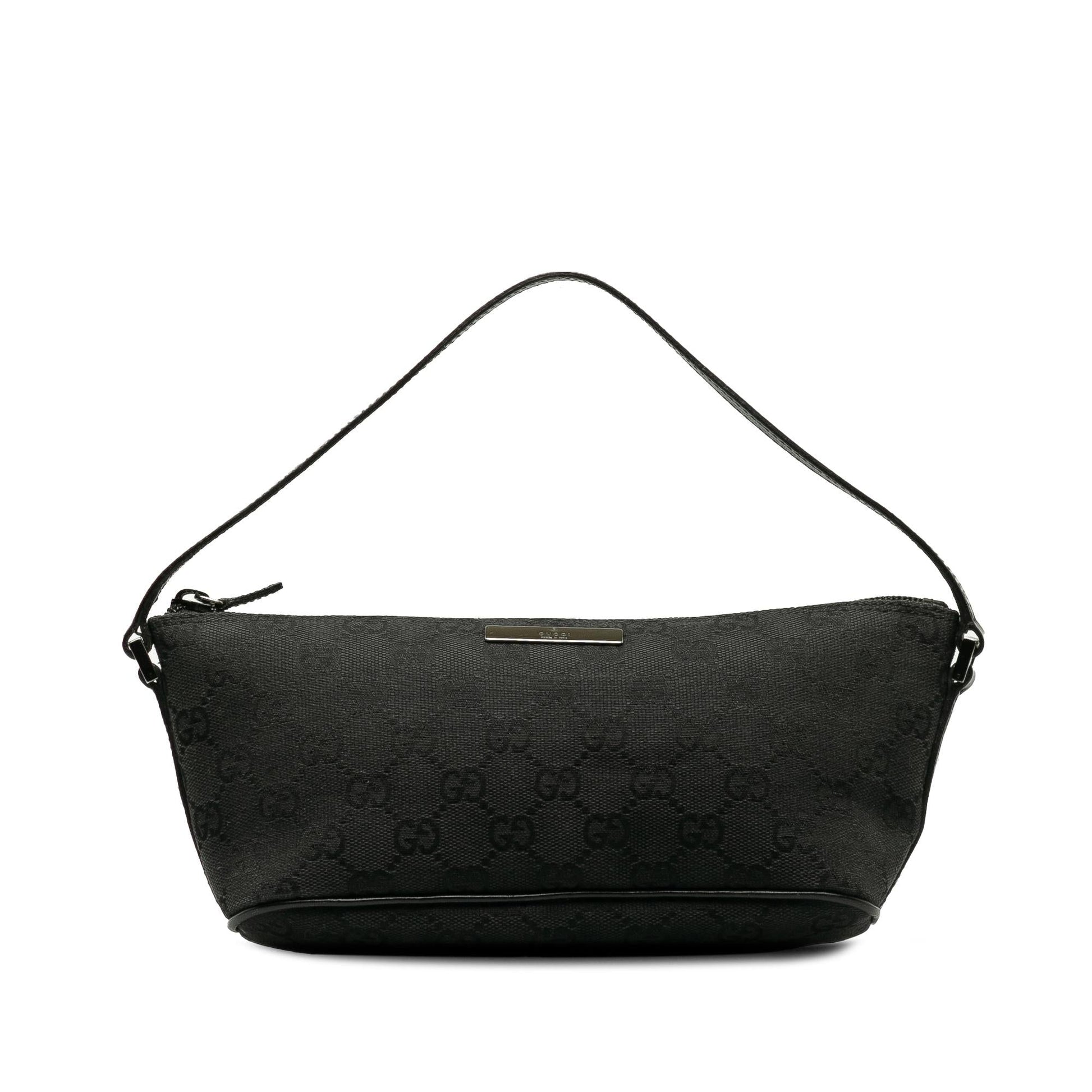 Gucci GG Boat SHG-4asGJB Canvas Black Handbag