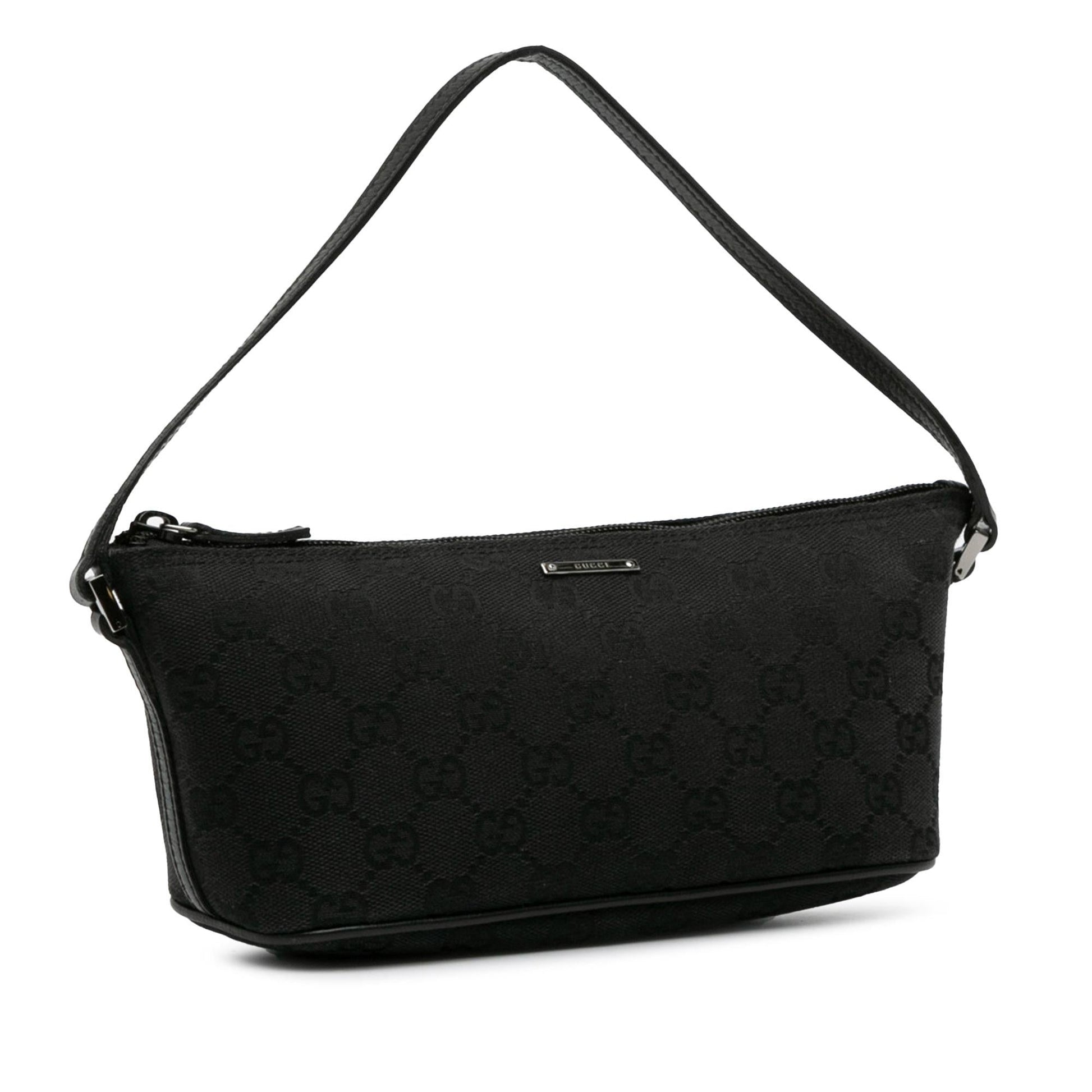 Gucci GG Boat SHG-ueDYmd Canvas Black Shoulder Bag
