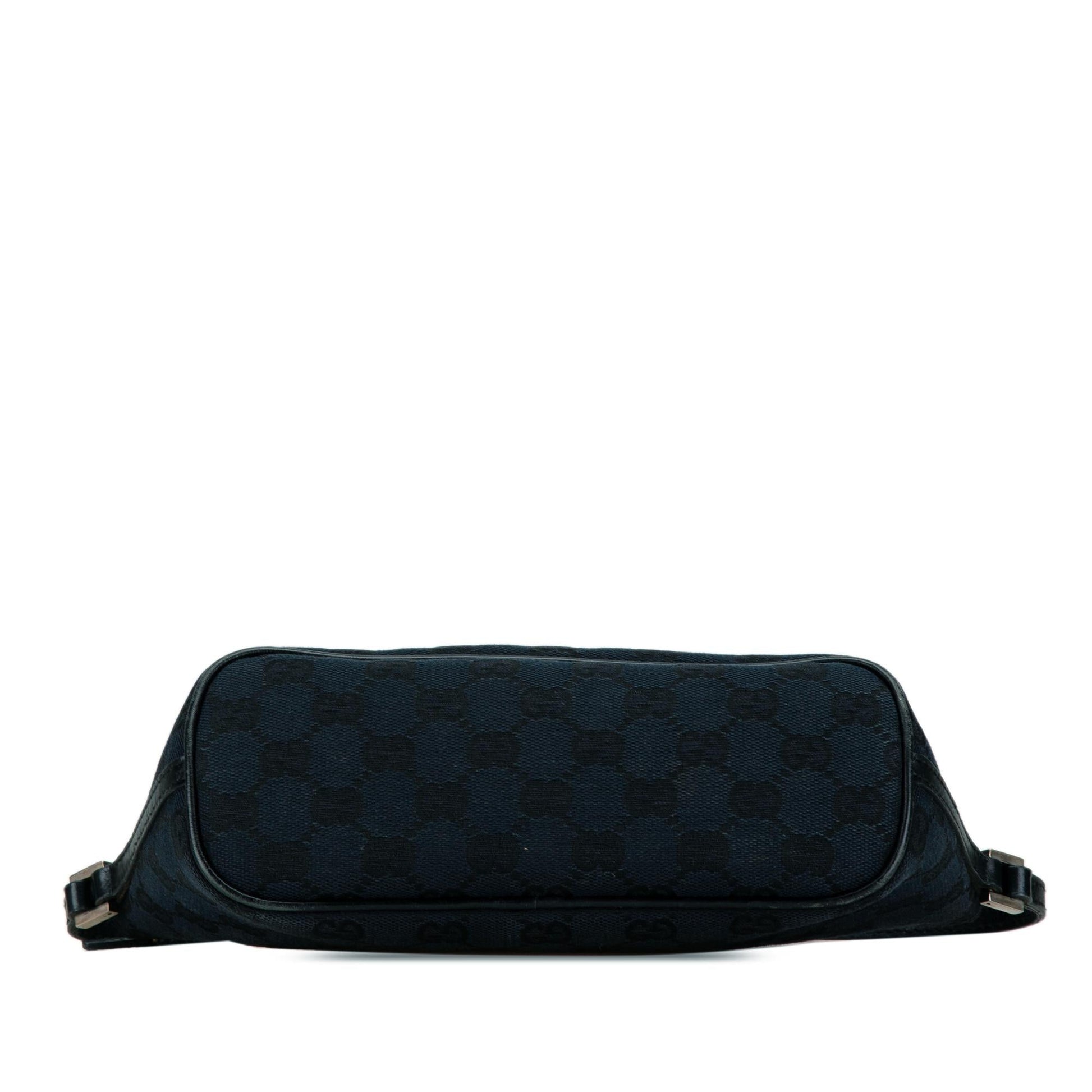 Gucci GG Boat SHG-pkn7sB Canvas Calf Blue Shoulder Bag