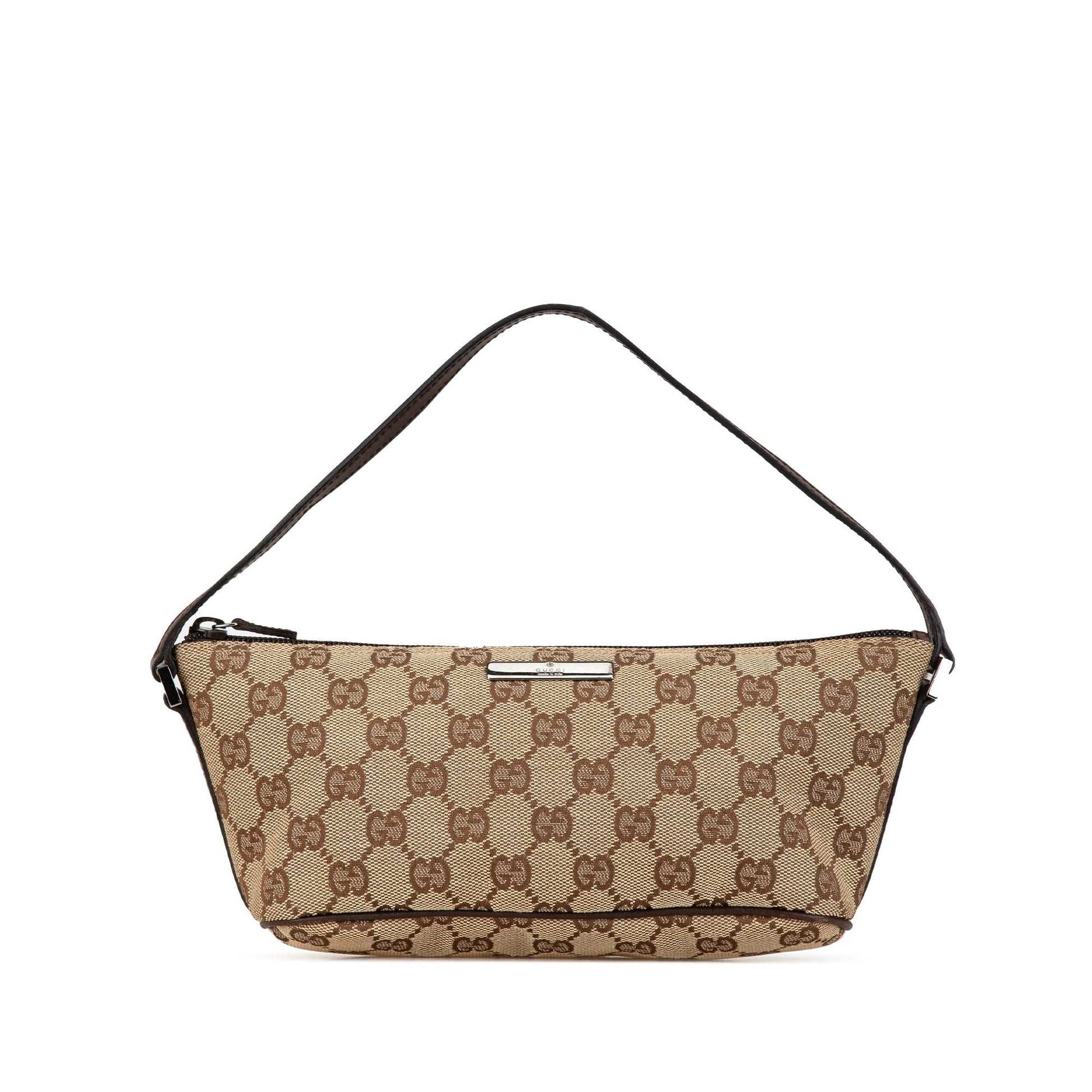 Gucci GG Boat SHG-xJmuQU Canvas Calf Brown Shoulder Bag