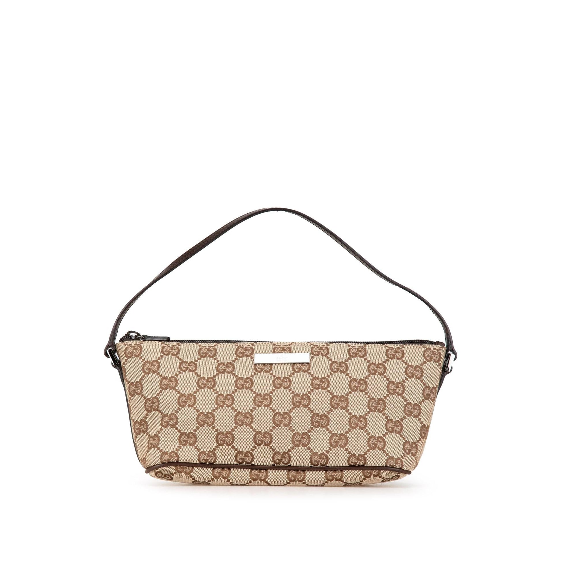 Gucci GG Boat SHG-8oE6LM Canvas Brown Shoulder Bag