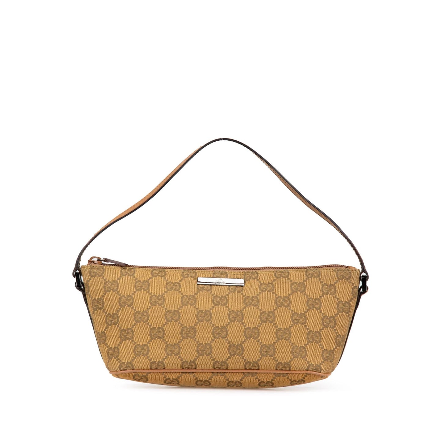 Gucci GG Boat Canvas Calf Brown Pink Shoulder Bag