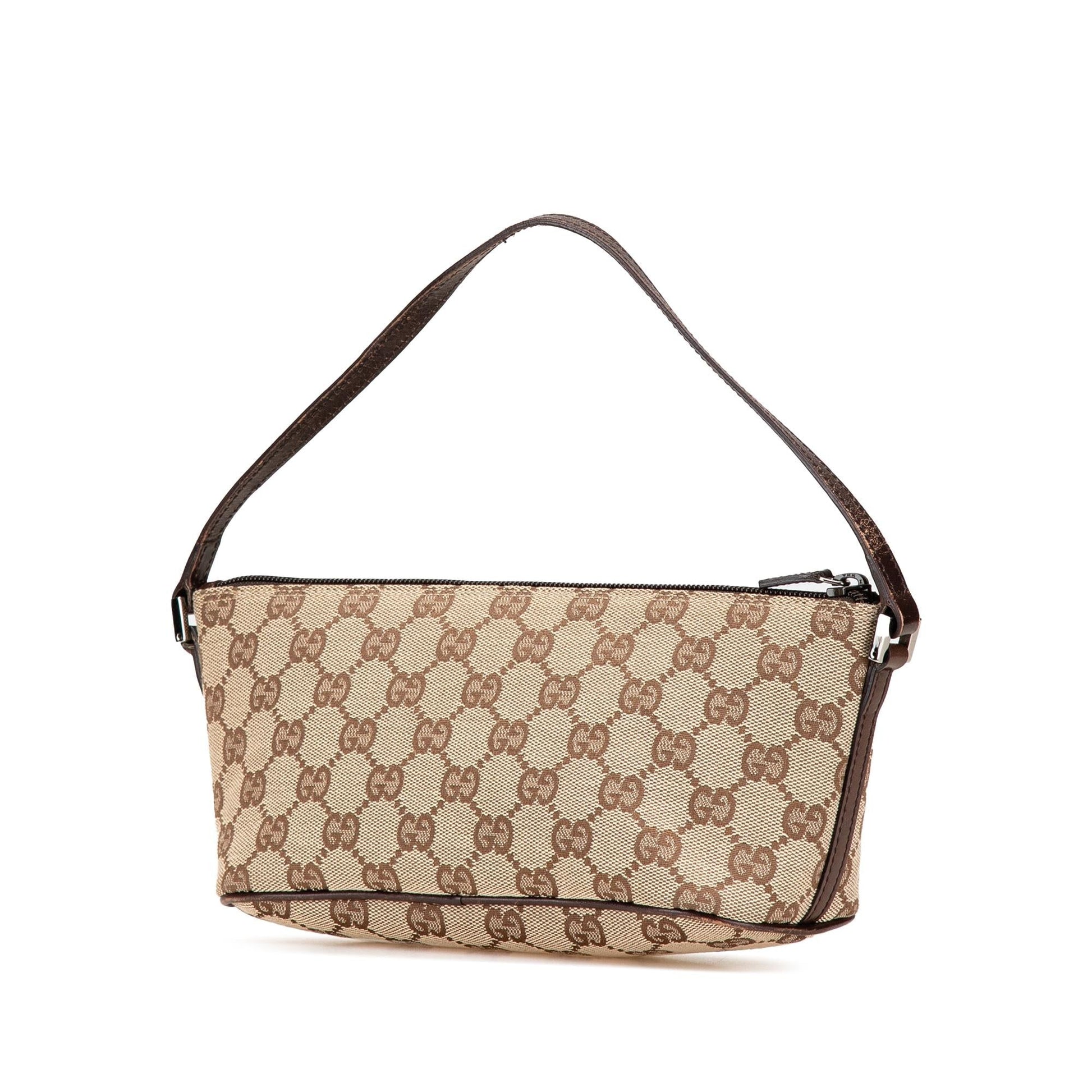 Gucci GG Boat Canvas Brown Shoulder Bag