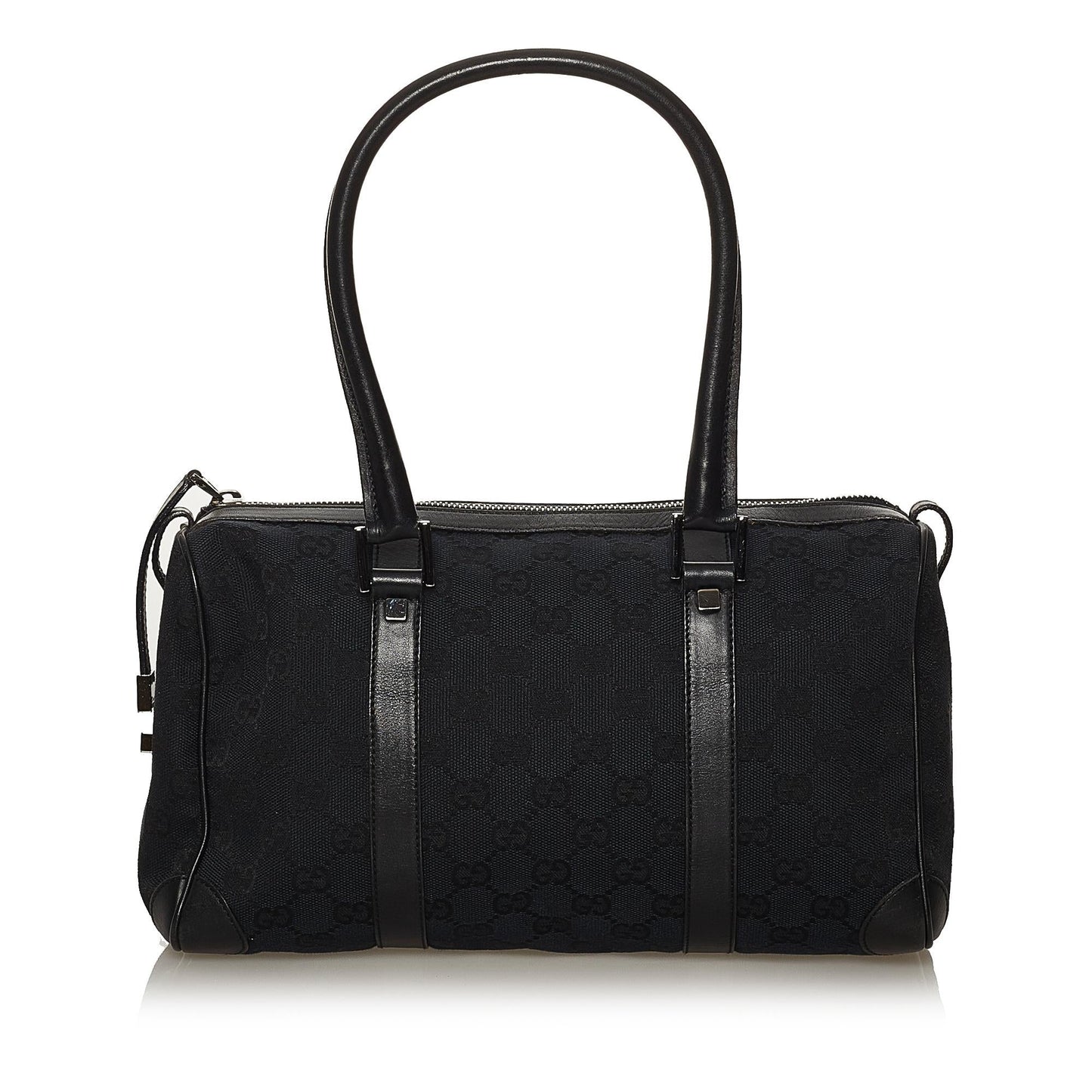 Gucci GG Boston SHG Canvas Black Satchel Bag