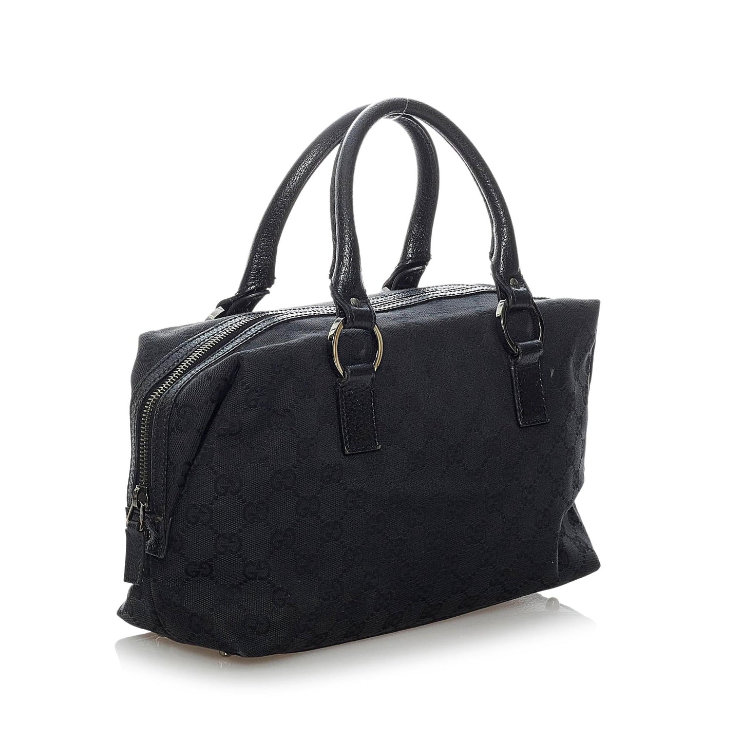Gucci GG Boston SHG Canvas Black Satchel Bag Bag Shg
