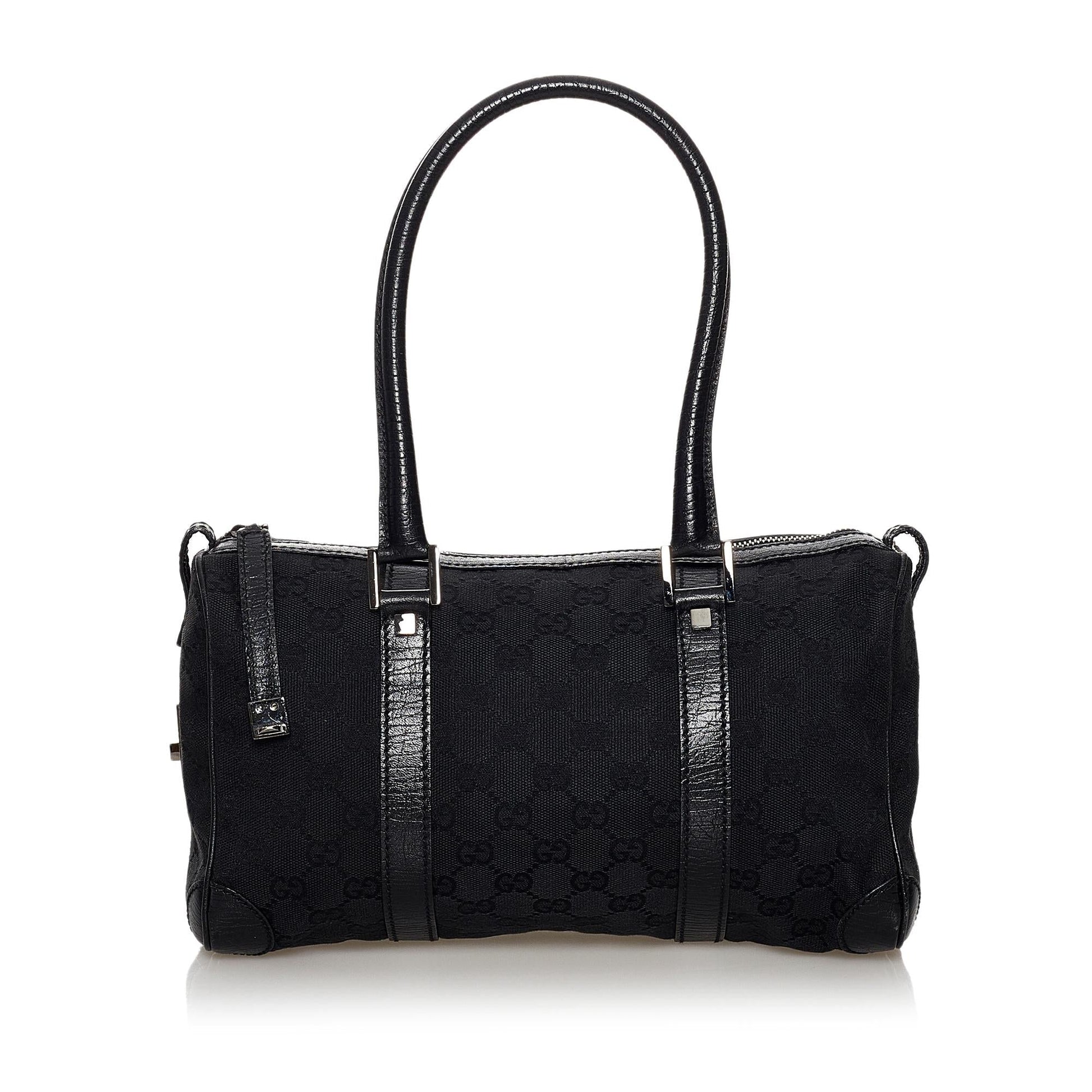 Gucci GG Boston SHG Canvas Black Satchel Bag 3