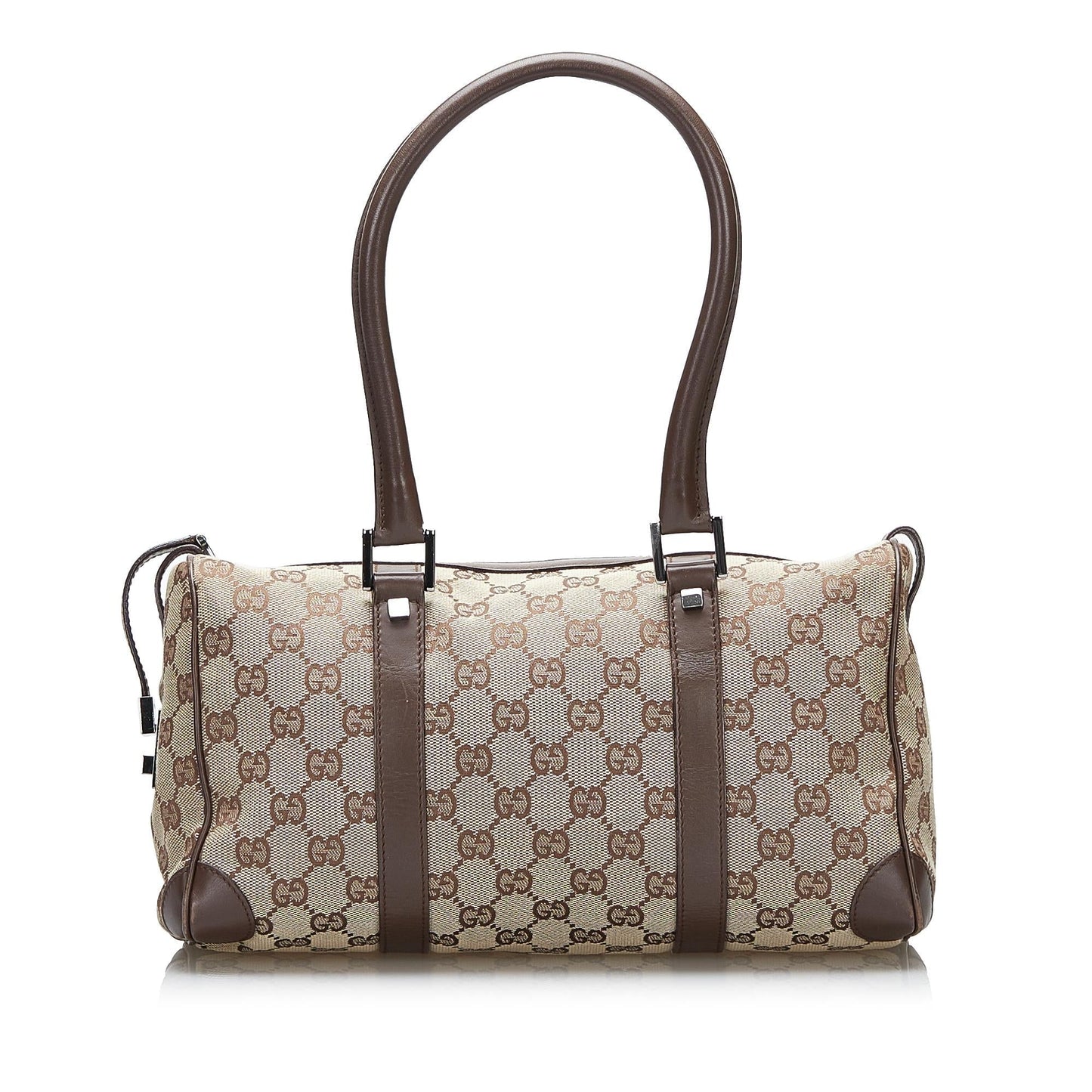Gucci GG Boston SHG-Q90qeq Canvas Calf Brown Satchel Bag
