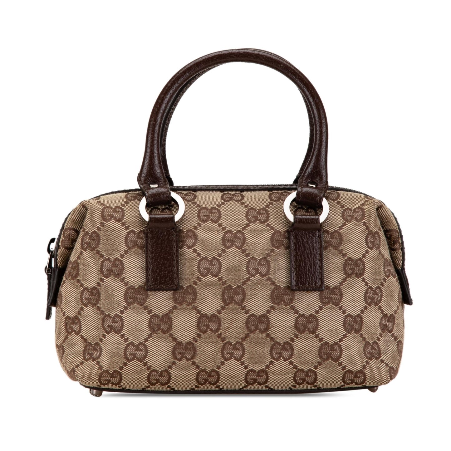 Gucci GG Boston SHG-5RQJvn Canvas Calf Brown Satchel Bag