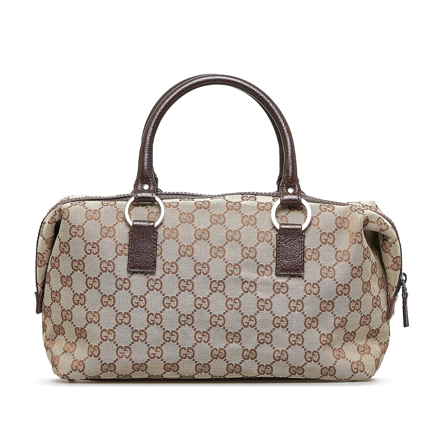 Gucci GG Boston SHG-aIpKEx Canvas Calf Brown Satchel Bag