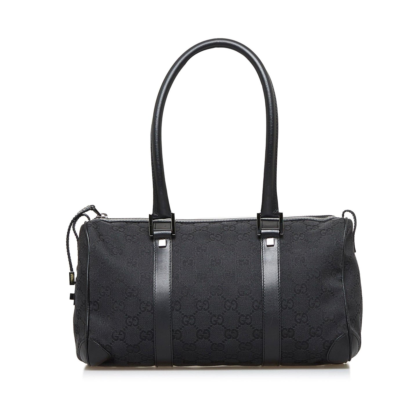 Gucci GG Boston SHG-QYLFoi Canvas Calf Black Satchel Bag