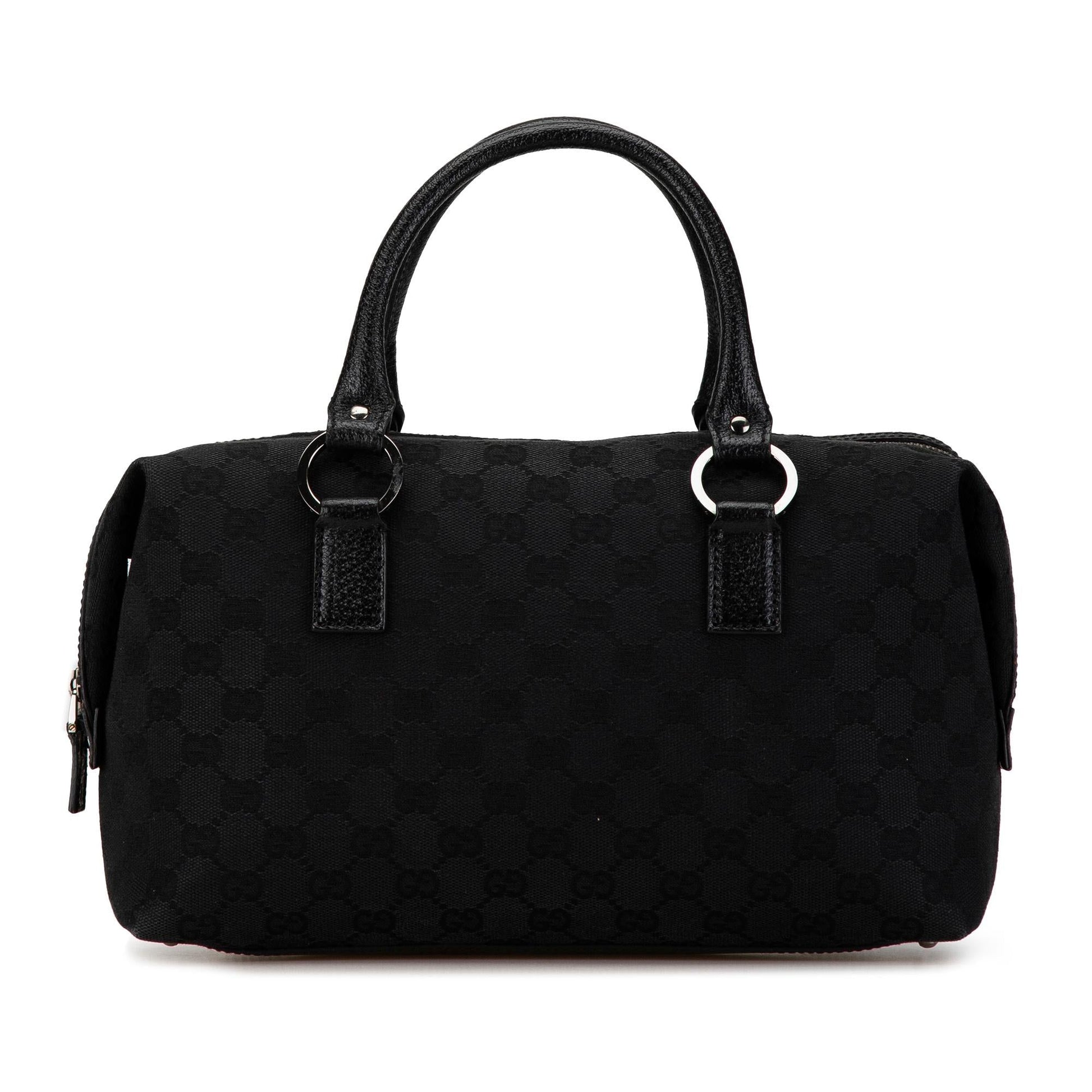 Gucci GG Boston SHG-NQ32Nd Canvas Calf Black Satchel Bag