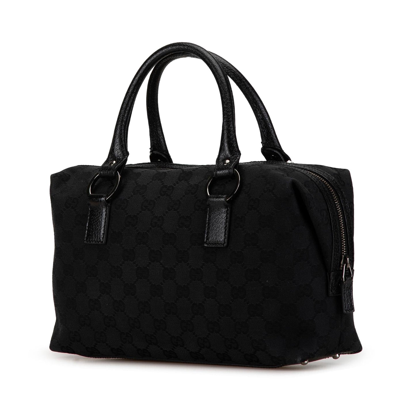 Gucci GG Boston SHG-NQ32Nd Canvas Calf Black Satchel Bag