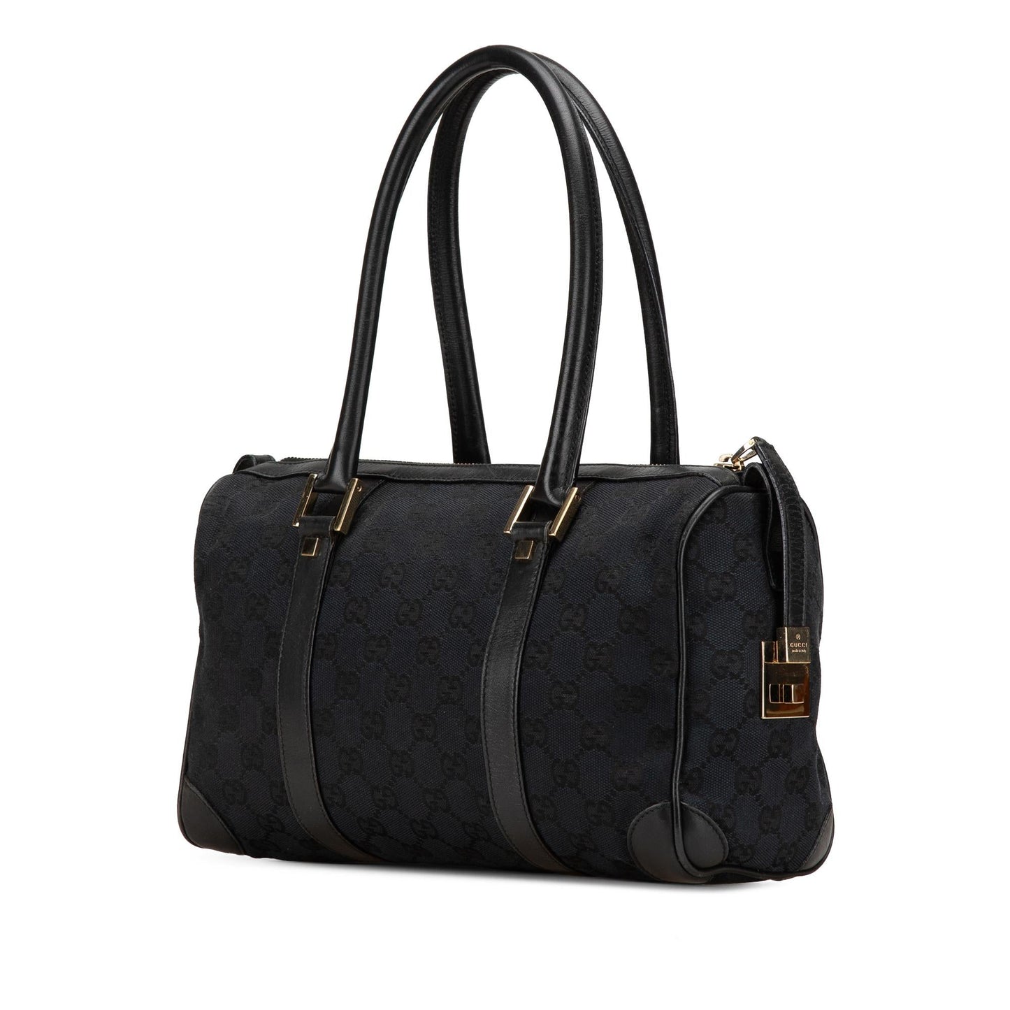 Gucci GG Boston Canvas Blue Satchel Bag