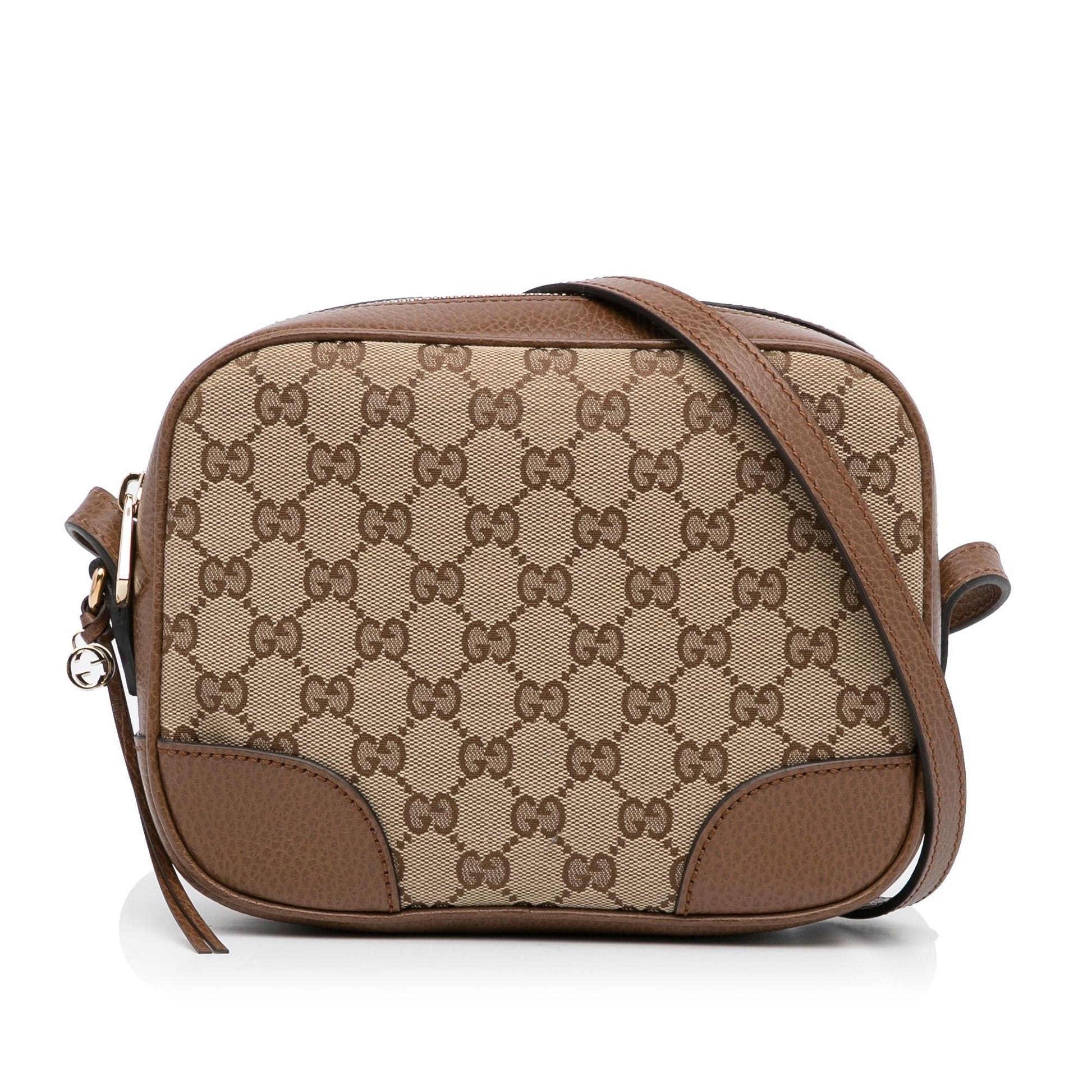 Gucci GG Bree SHG-zogHhj Canvas Calf Brown Crossbody Bag
