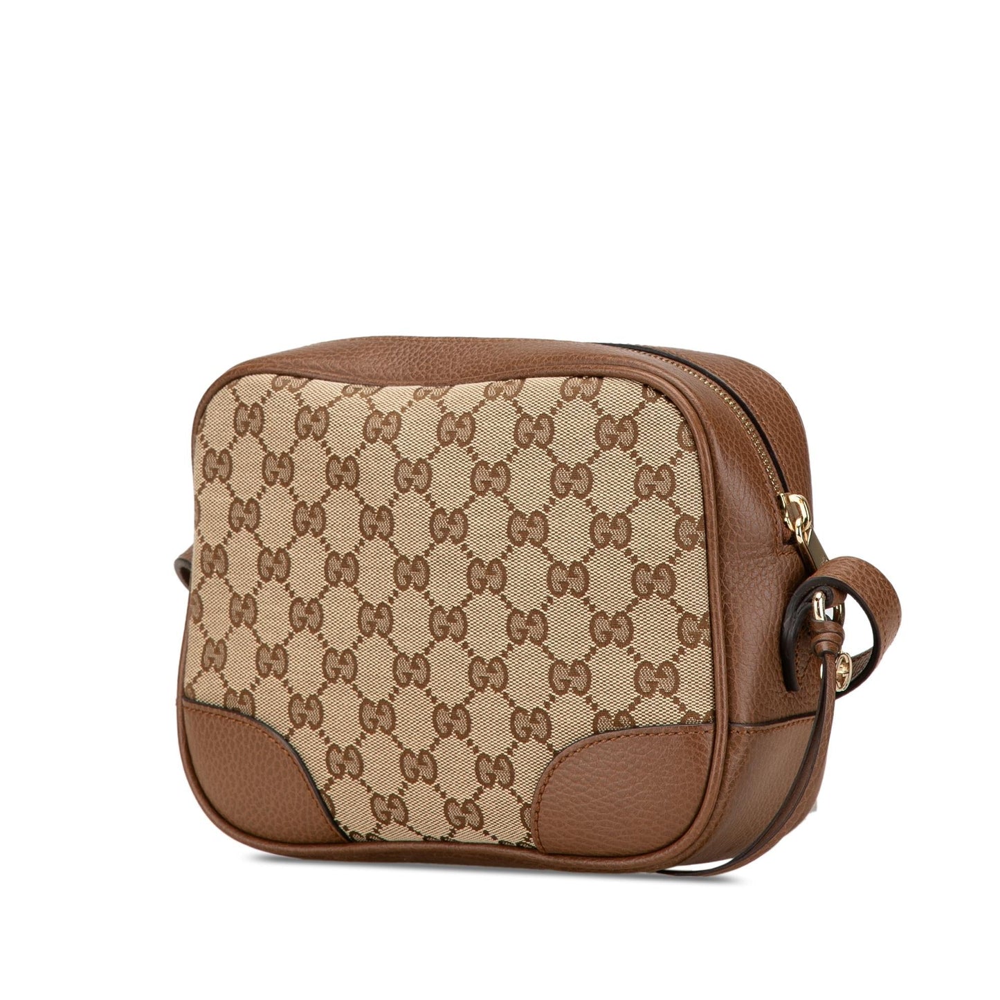 Gucci GG Bree Canvas Calf Brown Crossbody Bag Shg A74R5D