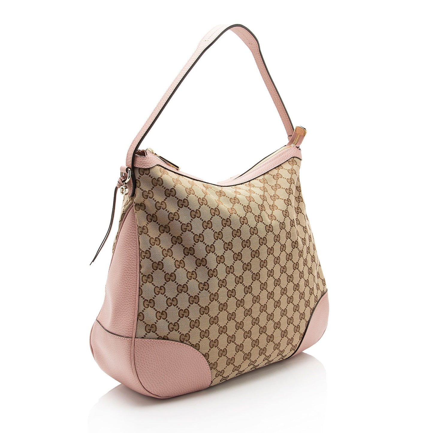 Gucci GG Bree SHF-4sIfHM Leather Canvas Beige Pink Shoulder Bag