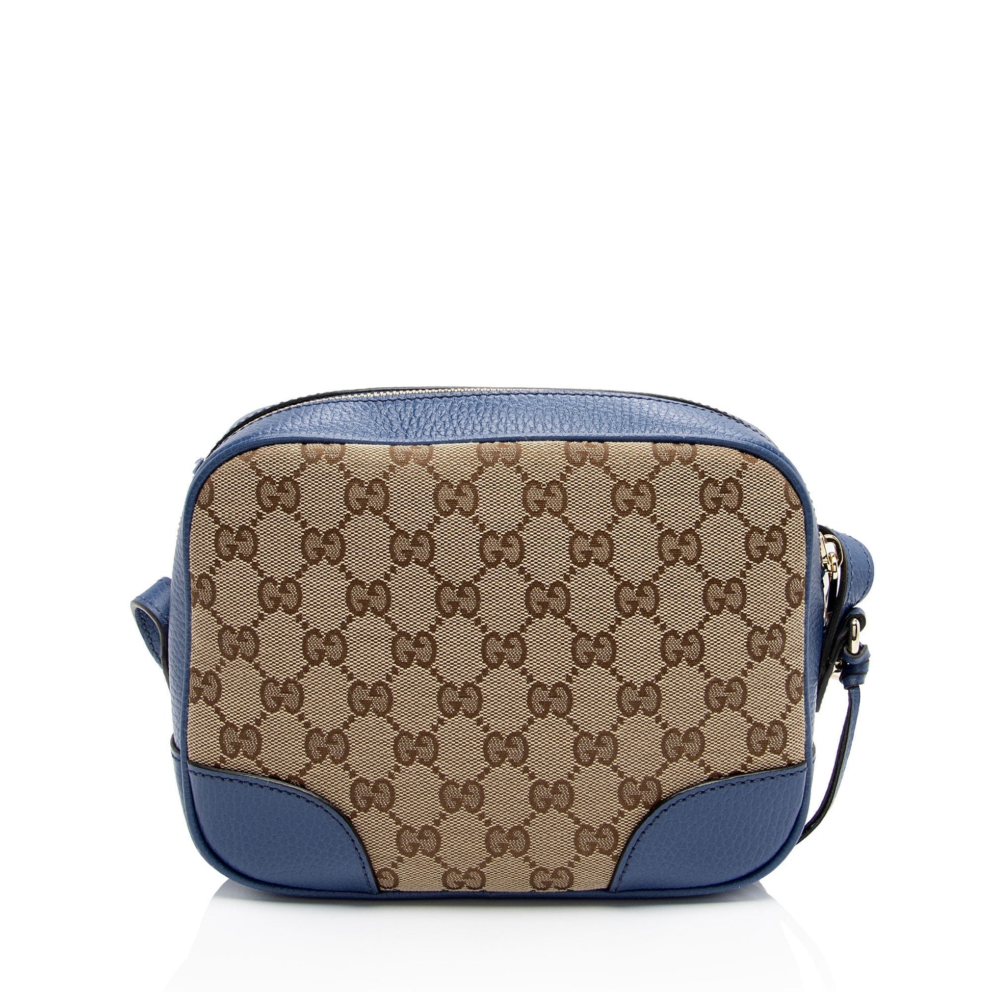 Gucci GG Bree Messenger SHF-D3ynGR Leather Canvas Beige Blue Shoulder Bag