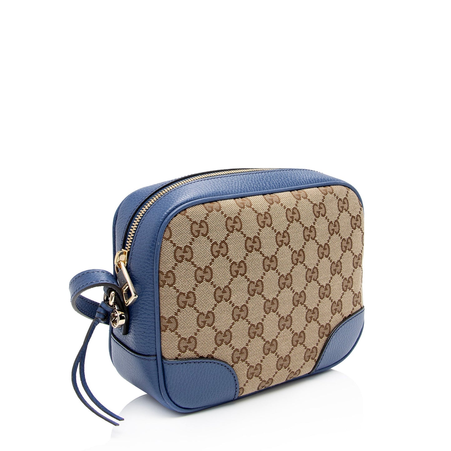 Gucci GG Bree Messenger SHF-D3ynGR Leather Canvas Beige Blue Shoulder Bag