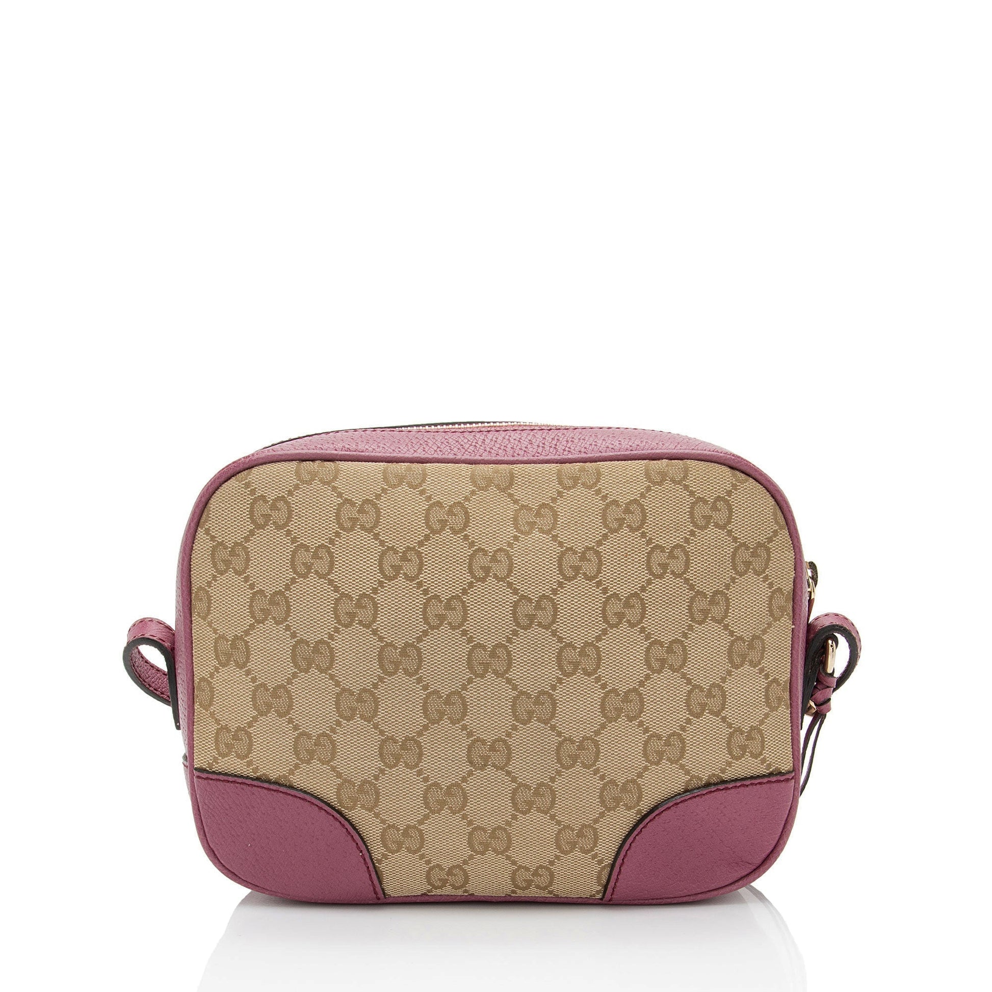 Gucci GG Bree Messenger Leather Canvas Beige Mini Crossbody Bag
