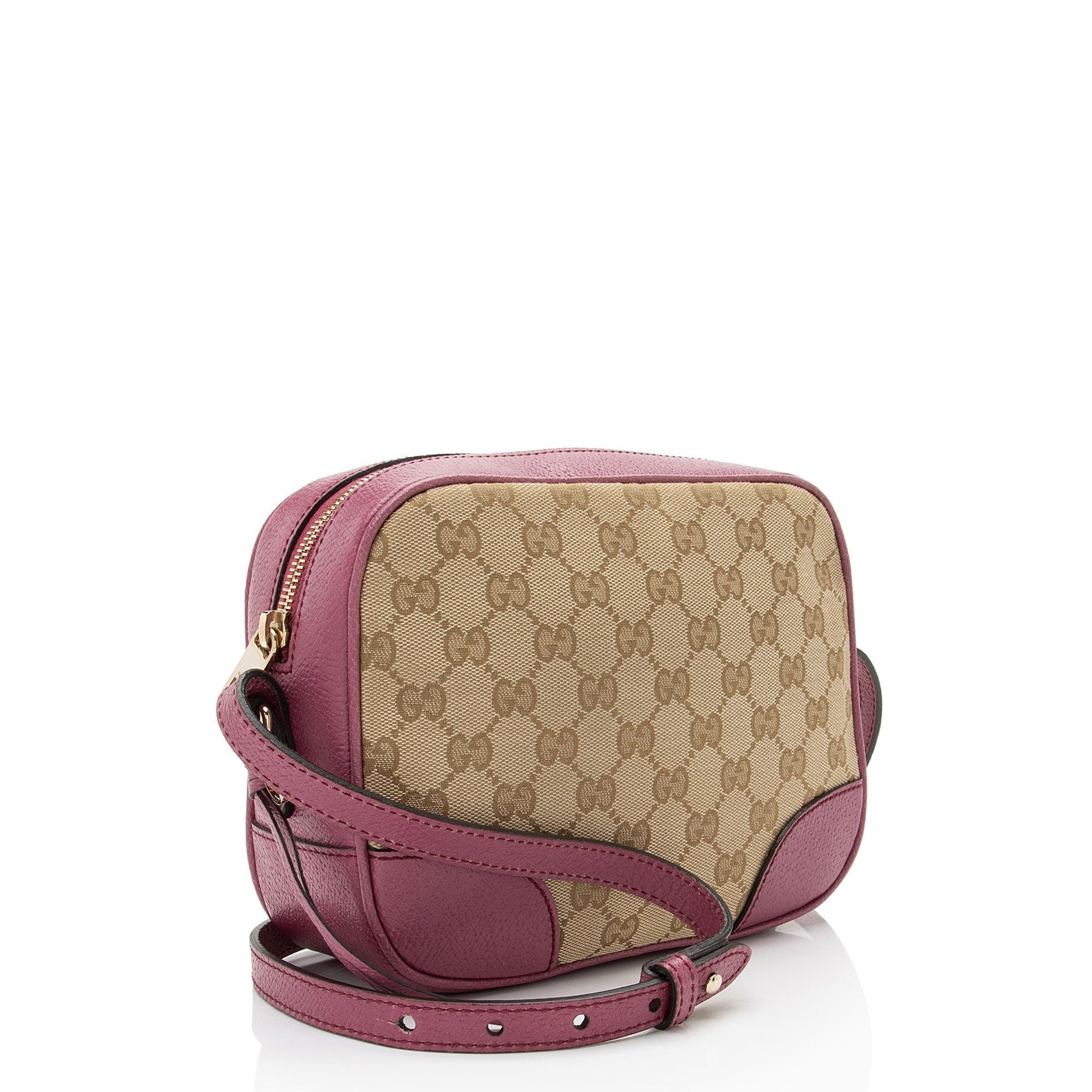 Gucci GG Bree Messenger Leather Canvas Beige Mini Crossbody Bag