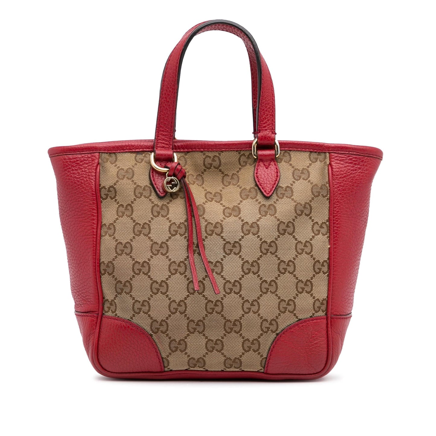 Gucci GG Bree SHG-wYDmJu Canvas Calf Brown Red Satchel Bag