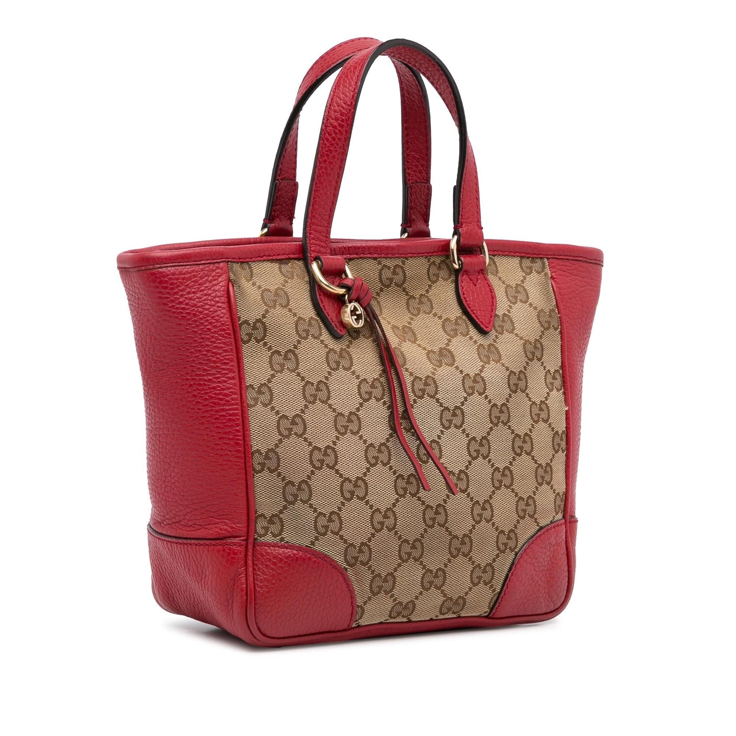Gucci GG Bree SHG-wYDmJu Canvas Calf Brown Red Satchel Bag
