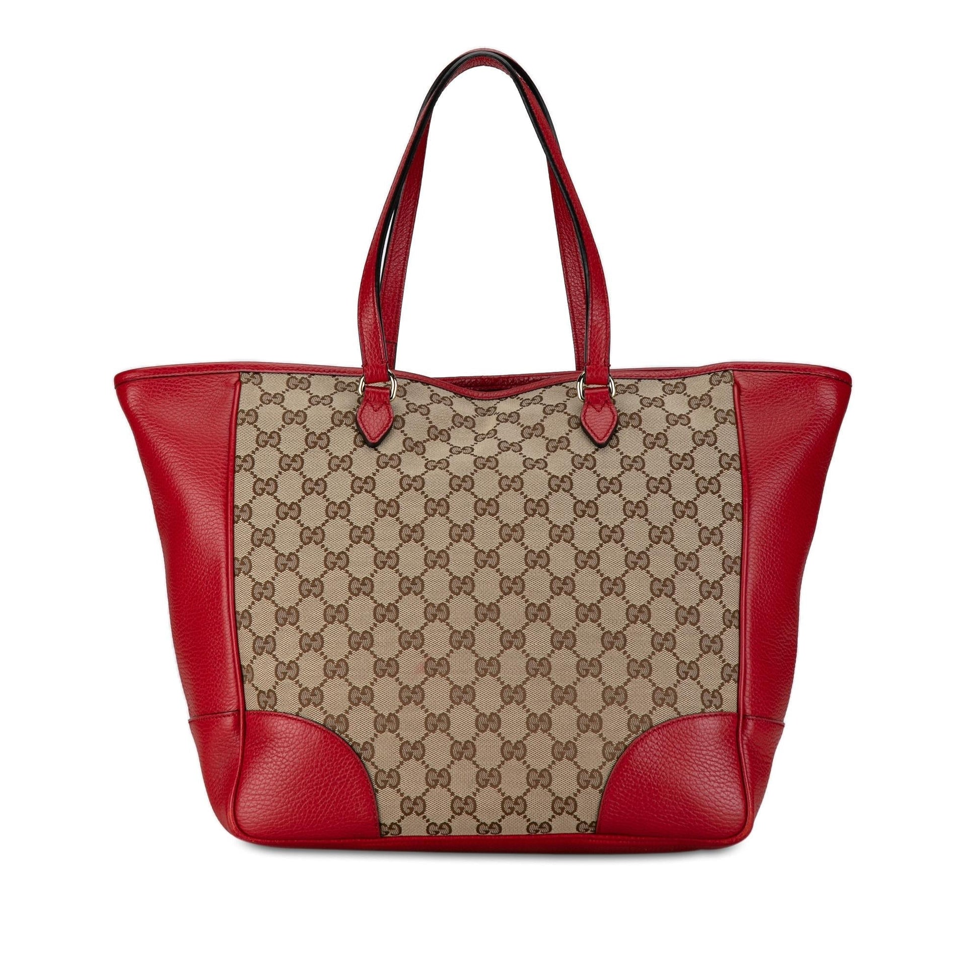 Gucci GG Bree SHG-cjYUp6 Canvas Calf Brown Red Tote Bag