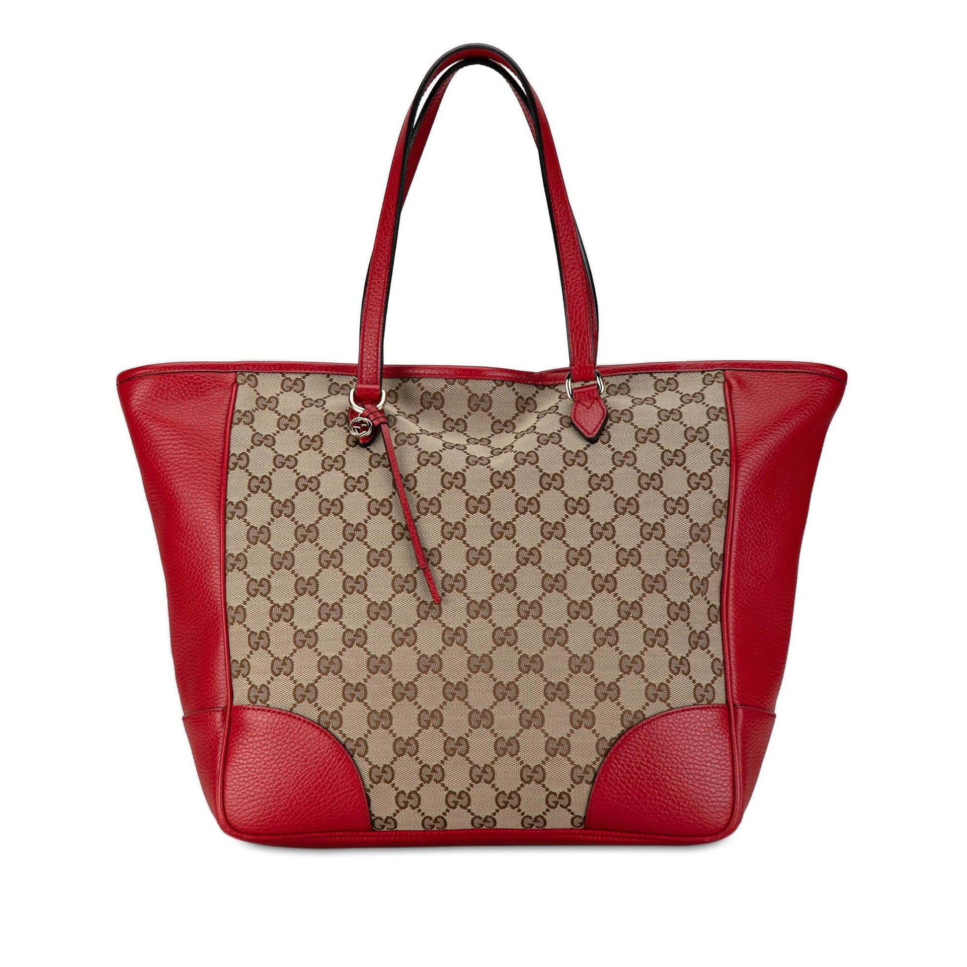 Gucci GG Bree SHG-cjYUp6 Canvas Calf Brown Red Tote Bag