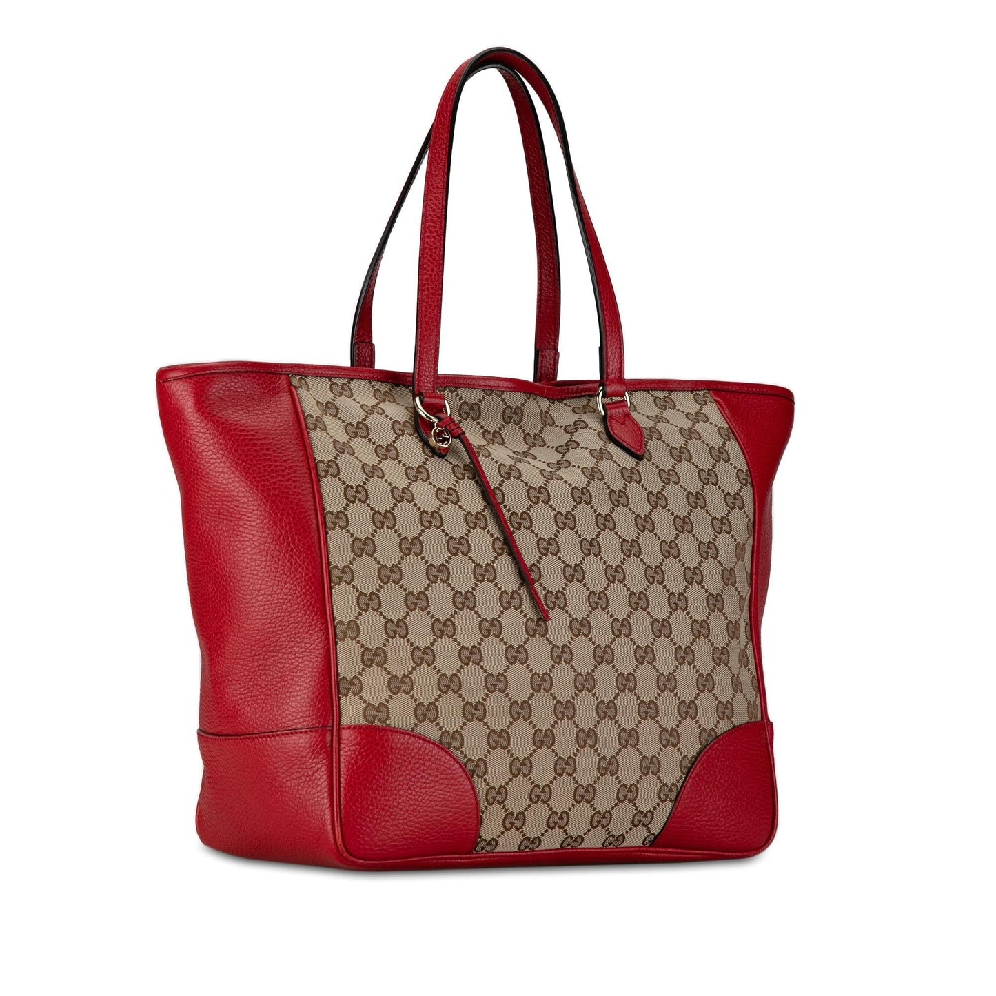 Gucci GG Bree SHG-cjYUp6 Canvas Calf Brown Red Tote Bag