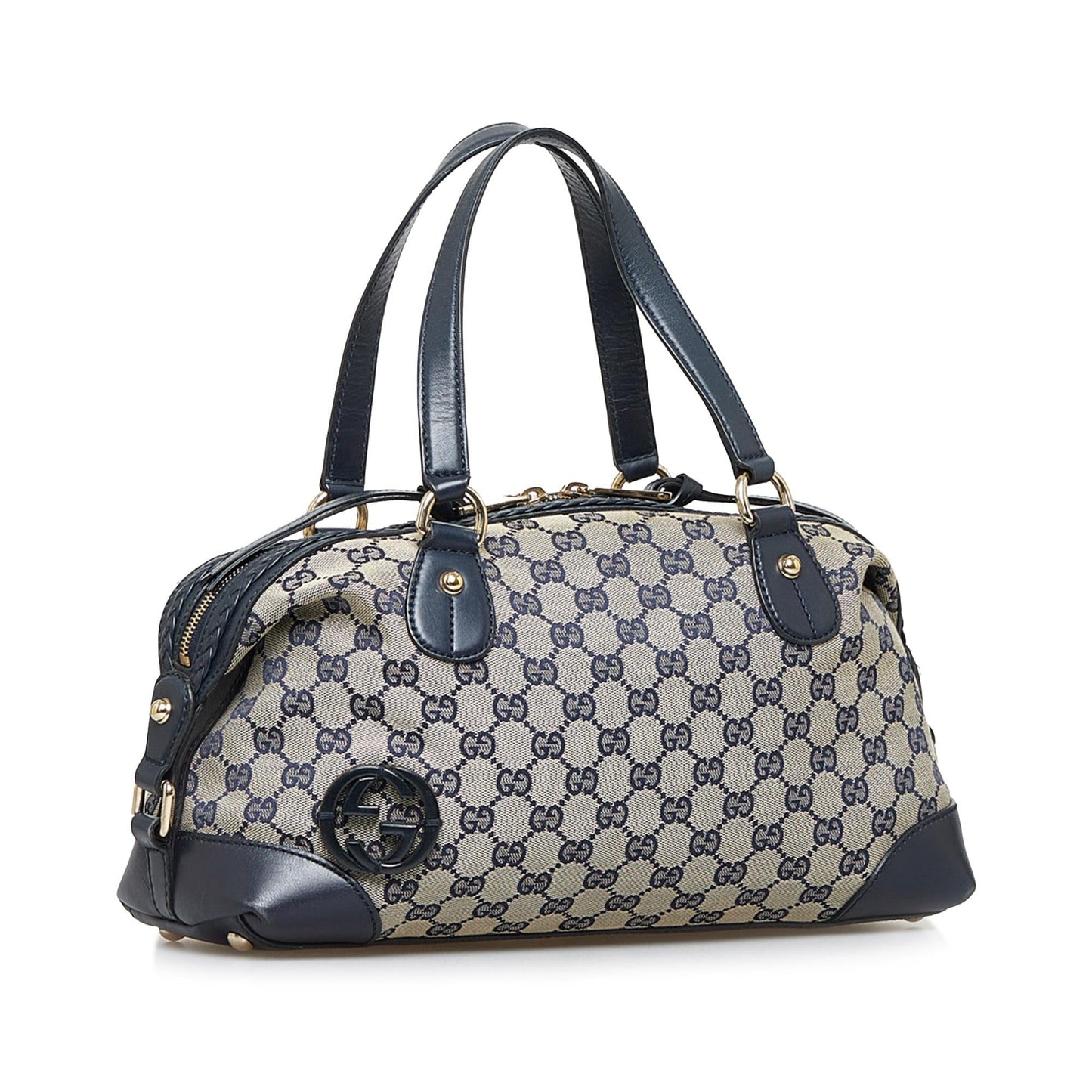 Gucci GG Brick Lane SHG-564Kbq Canvas Grey Satchel Bag