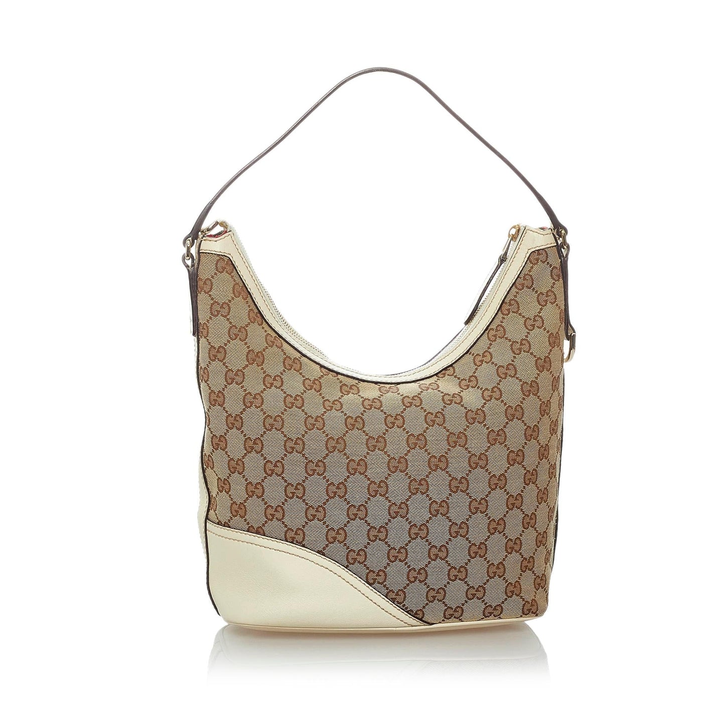 Gucci GG Britt SHG Canvas White Brown Shoulder Bag
